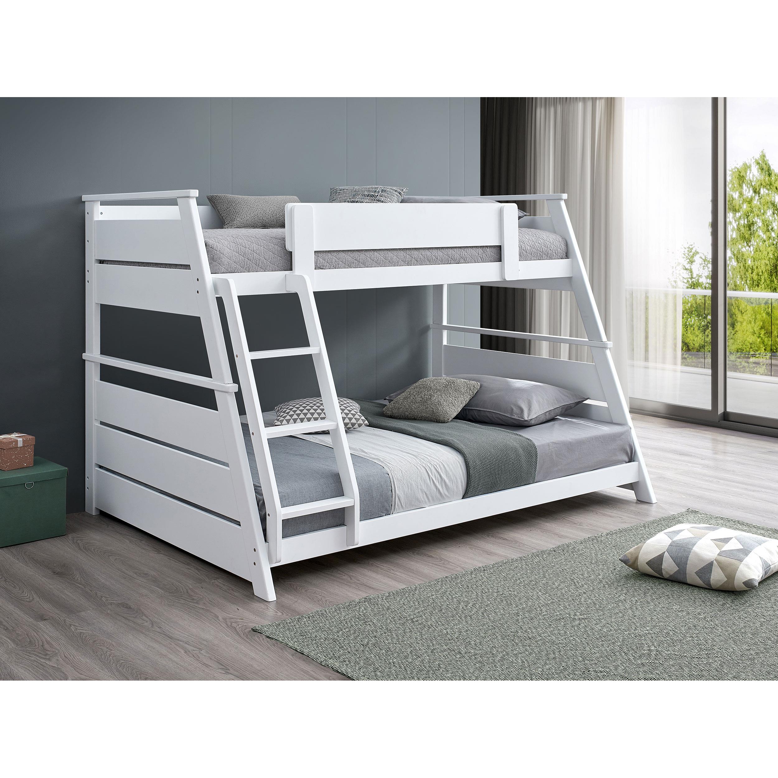 Coaster Furniture Holden 460593WHT Wood Veneer Twin Over Full Bunk Bed - White IMAGE 2