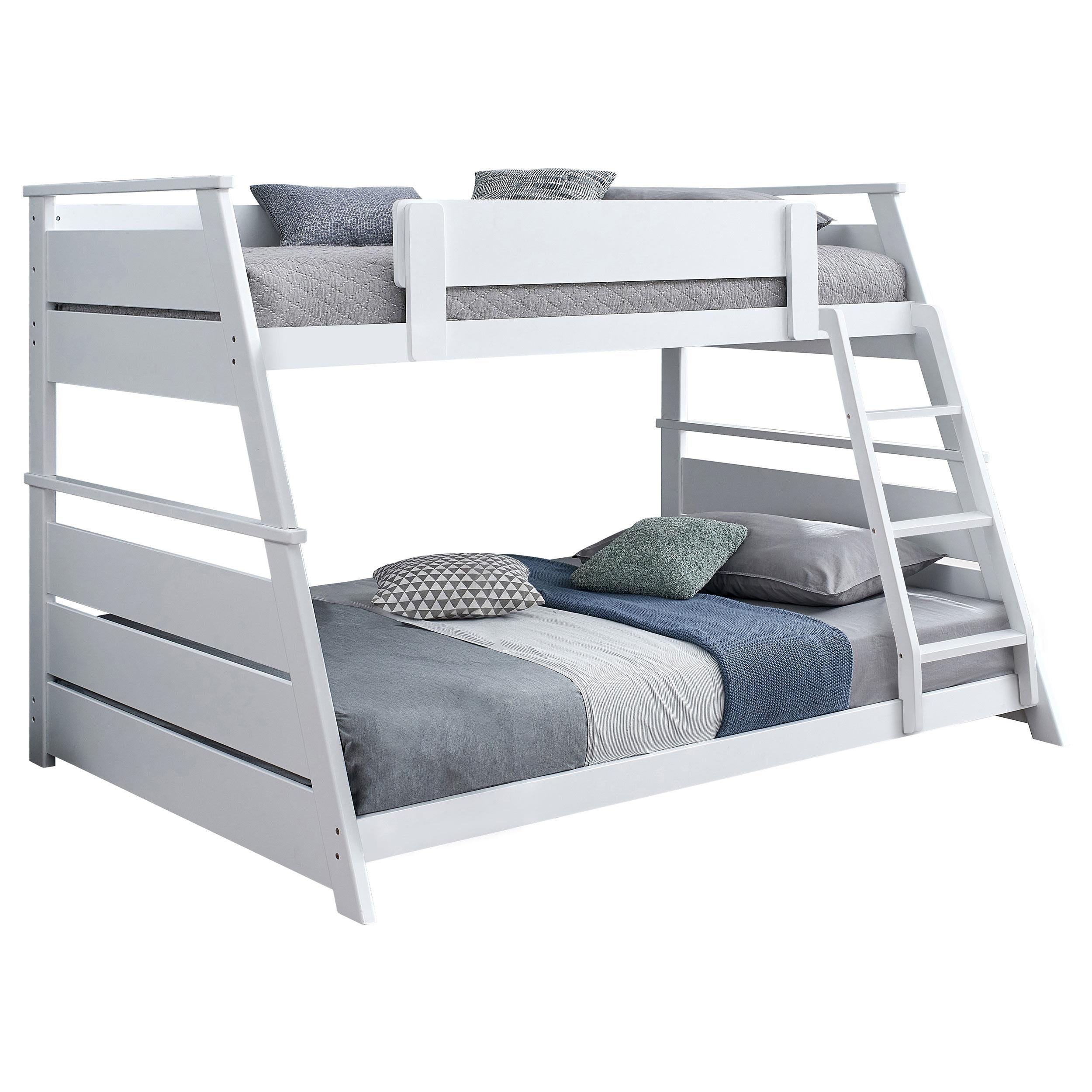  Coaster Furniture Holden 460593WHT Wood Veneer Twin Over Full Bunk Bed - White IMAGE 3