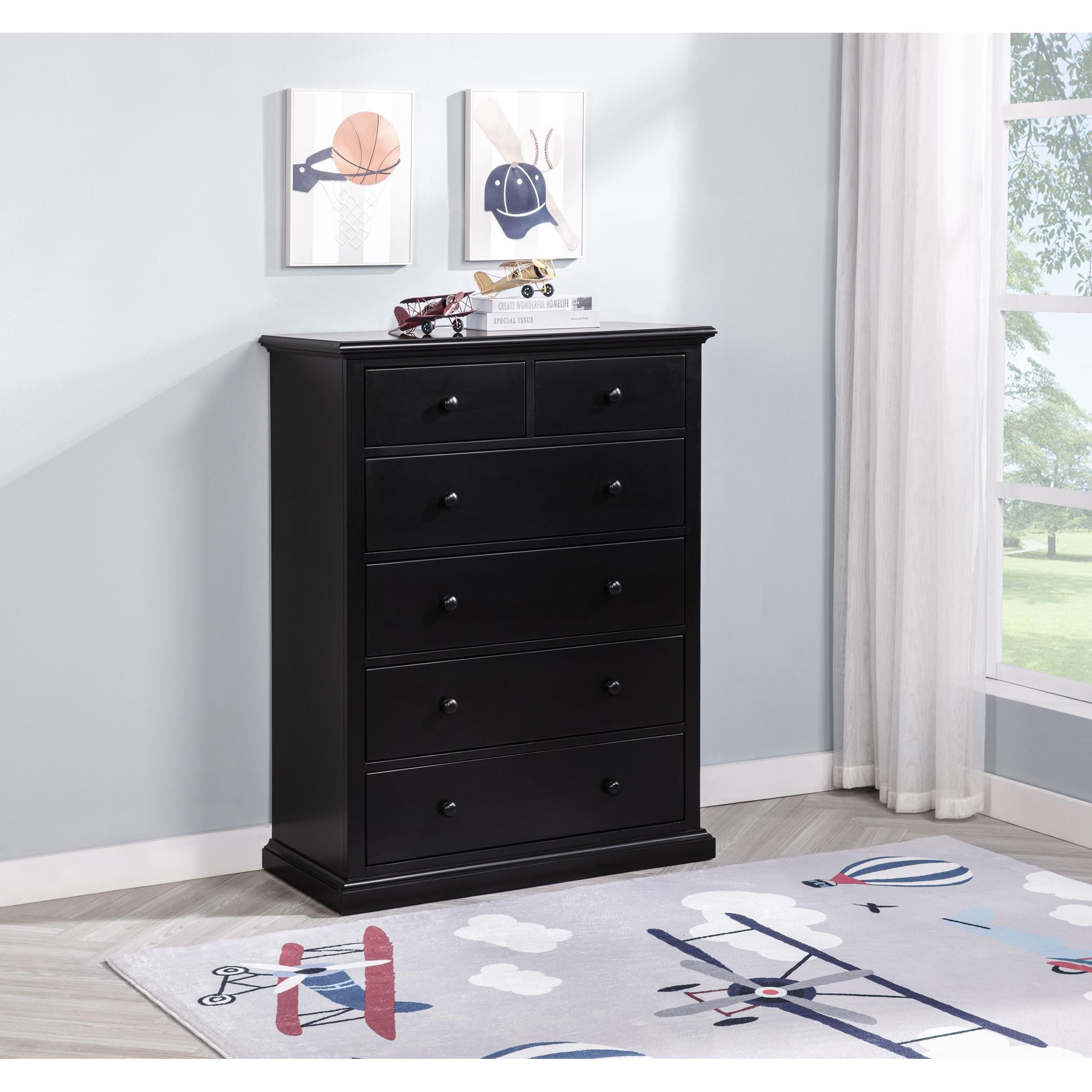  Coaster Furniture Sumerlin 460595BLK 6-drawer Bedroom Chest - Black IMAGE 5