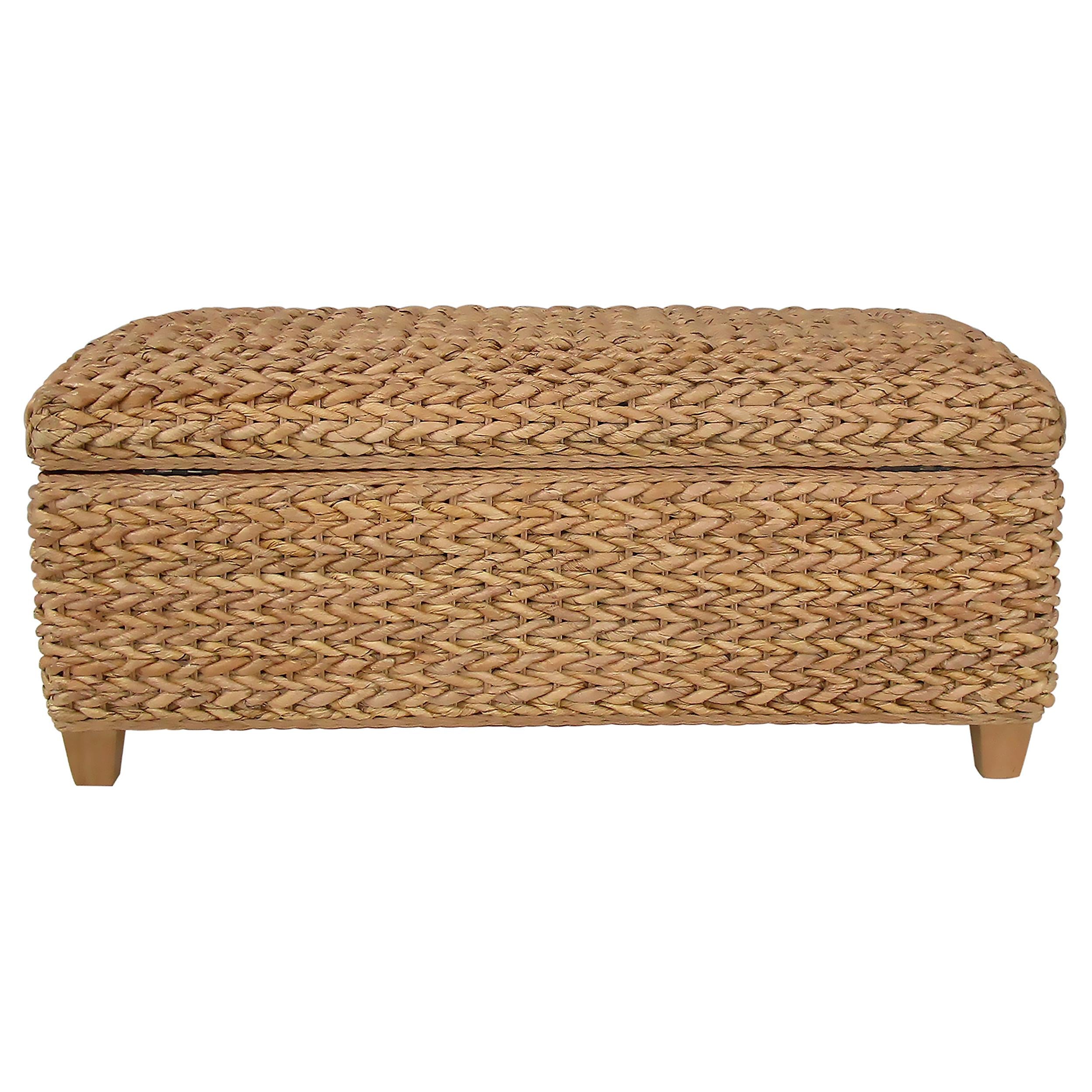  Coaster Furniture Laughton 500215NTL Hand-Woven Banana Leaf Storage Bench - Natural IMAGE 1