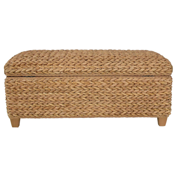 Coaster Furniture Laughton 500215NTL Hand-Woven Banana Leaf Storage Bench - Natural