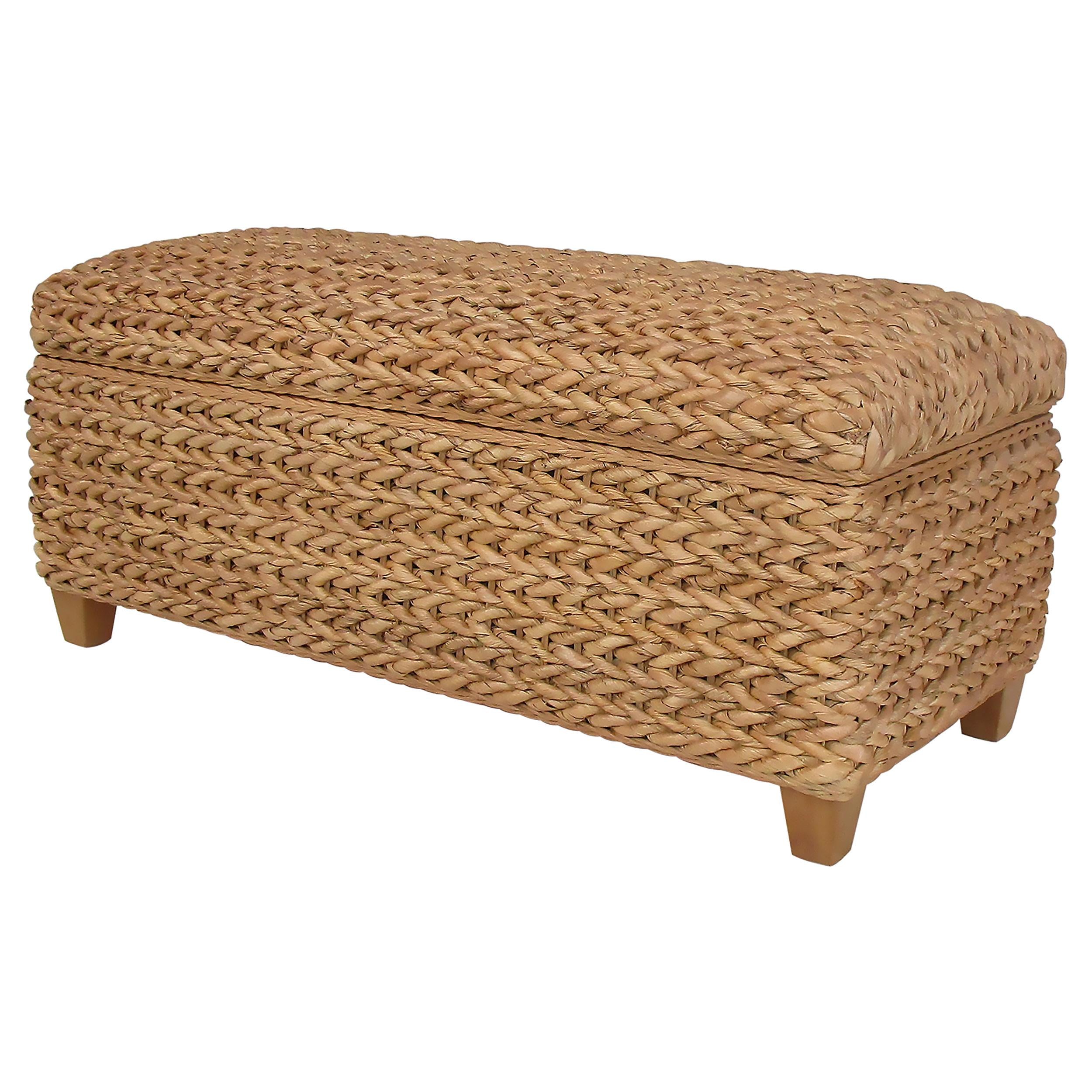  Coaster Furniture Laughton 500215NTL Hand-Woven Banana Leaf Storage Bench - Natural IMAGE 2