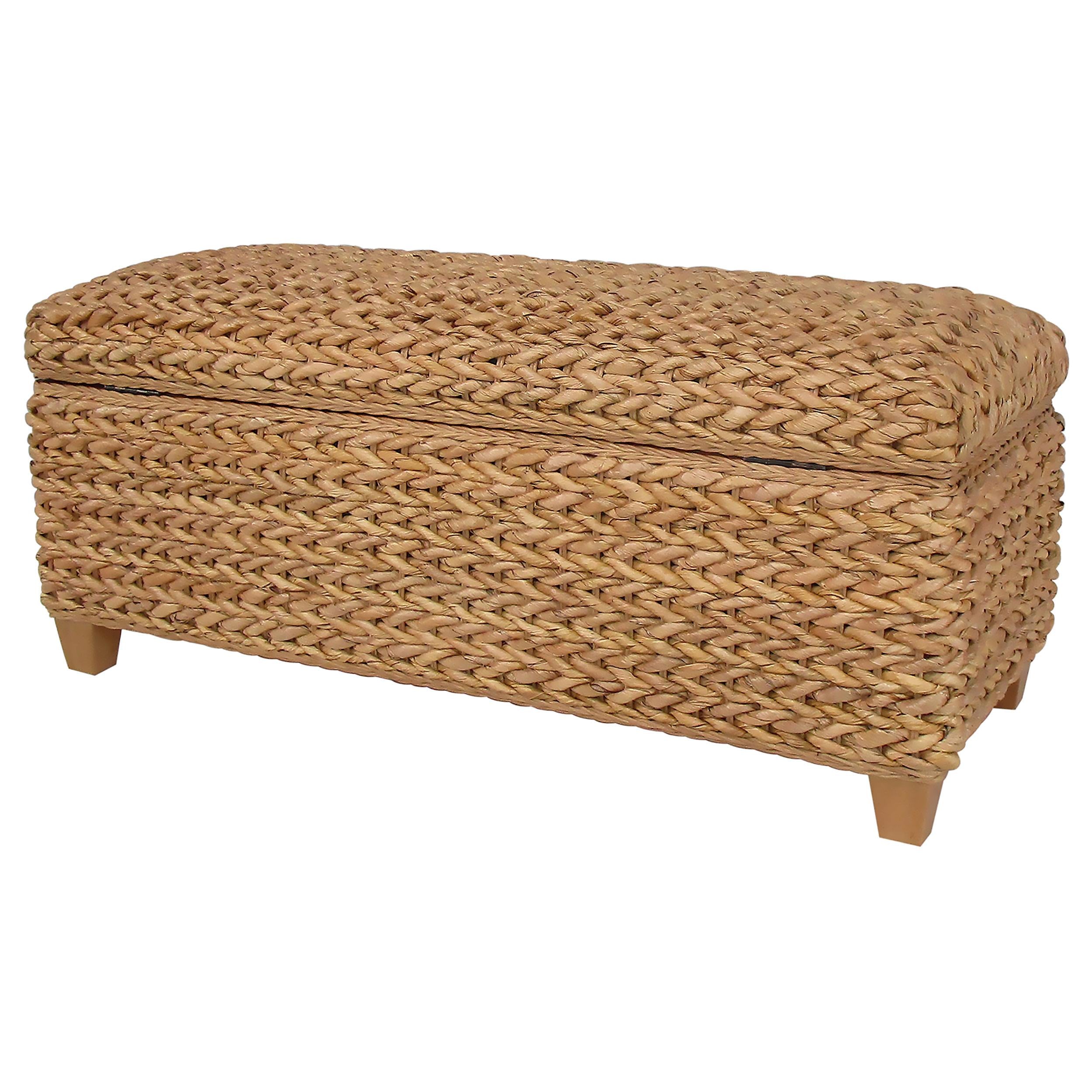  Coaster Furniture Laughton 500215NTL Hand-Woven Banana Leaf Storage Bench - Natural IMAGE 4