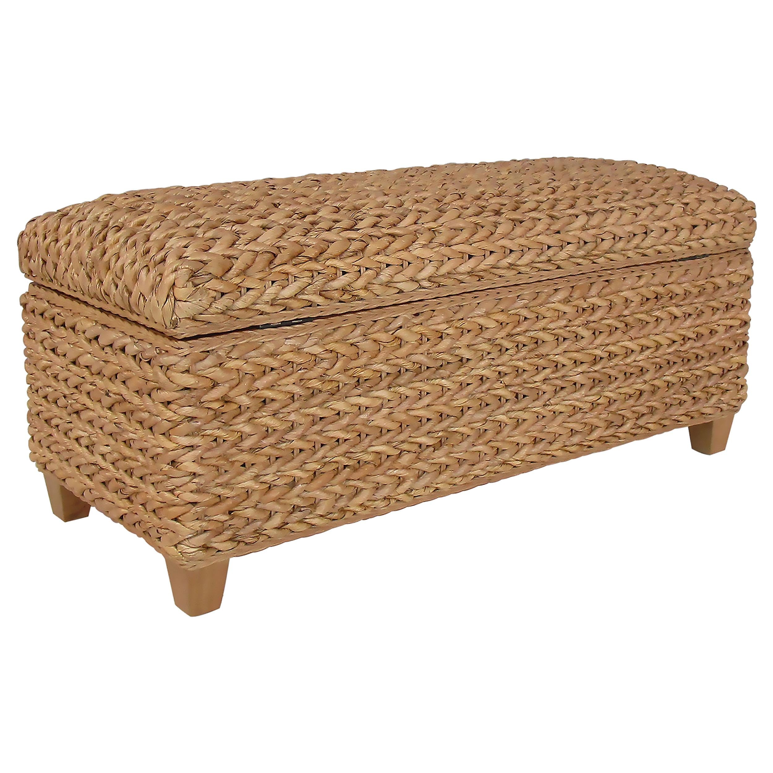  Coaster Furniture Laughton 500215NTL Hand-Woven Banana Leaf Storage Bench - Natural IMAGE 7
