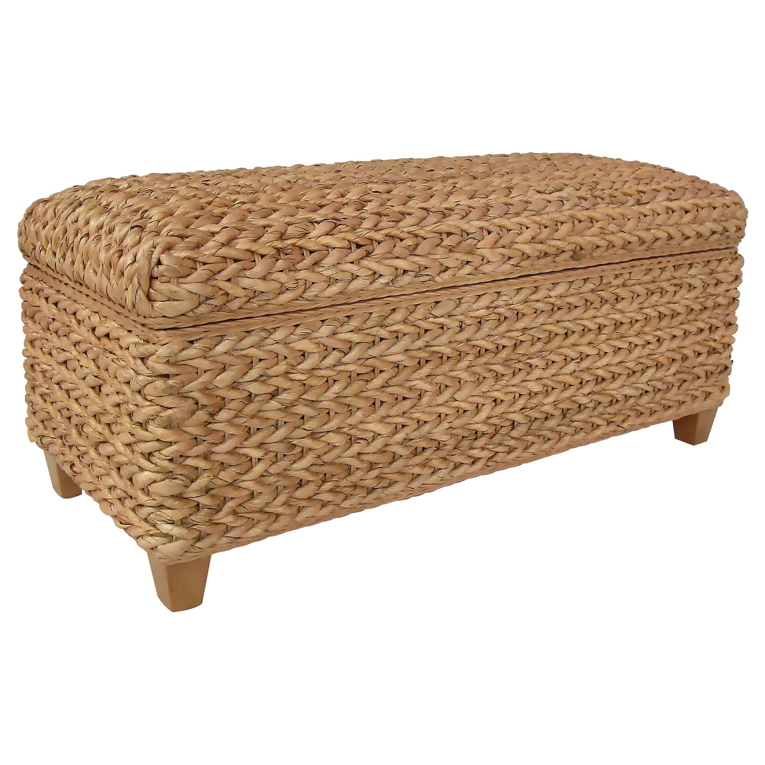  Coaster Furniture Laughton 500215NTL Hand-Woven Banana Leaf Storage Bench - Natural IMAGE 8