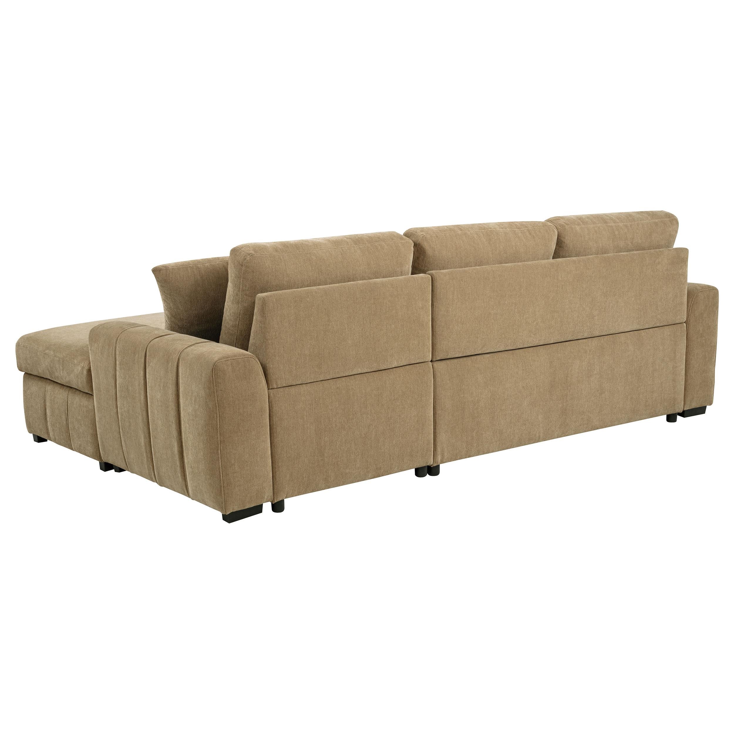  Coaster Furniture Pastrana 500348 Upholstered Sleeper Sectional Sofa RAF Chaise - Camel IMAGE 13