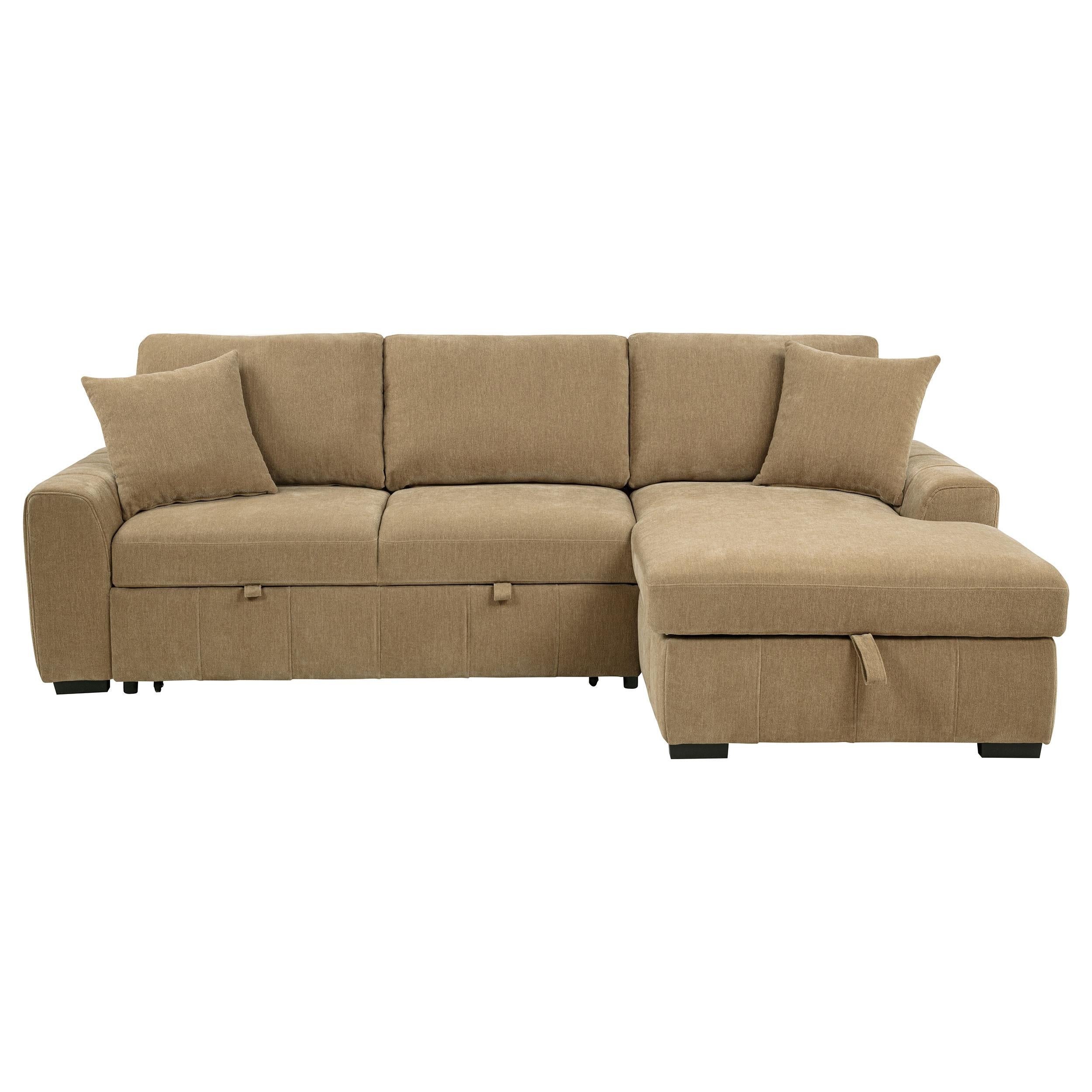  Coaster Furniture Pastrana 500348 Upholstered Sleeper Sectional Sofa RAF Chaise - Camel IMAGE 5