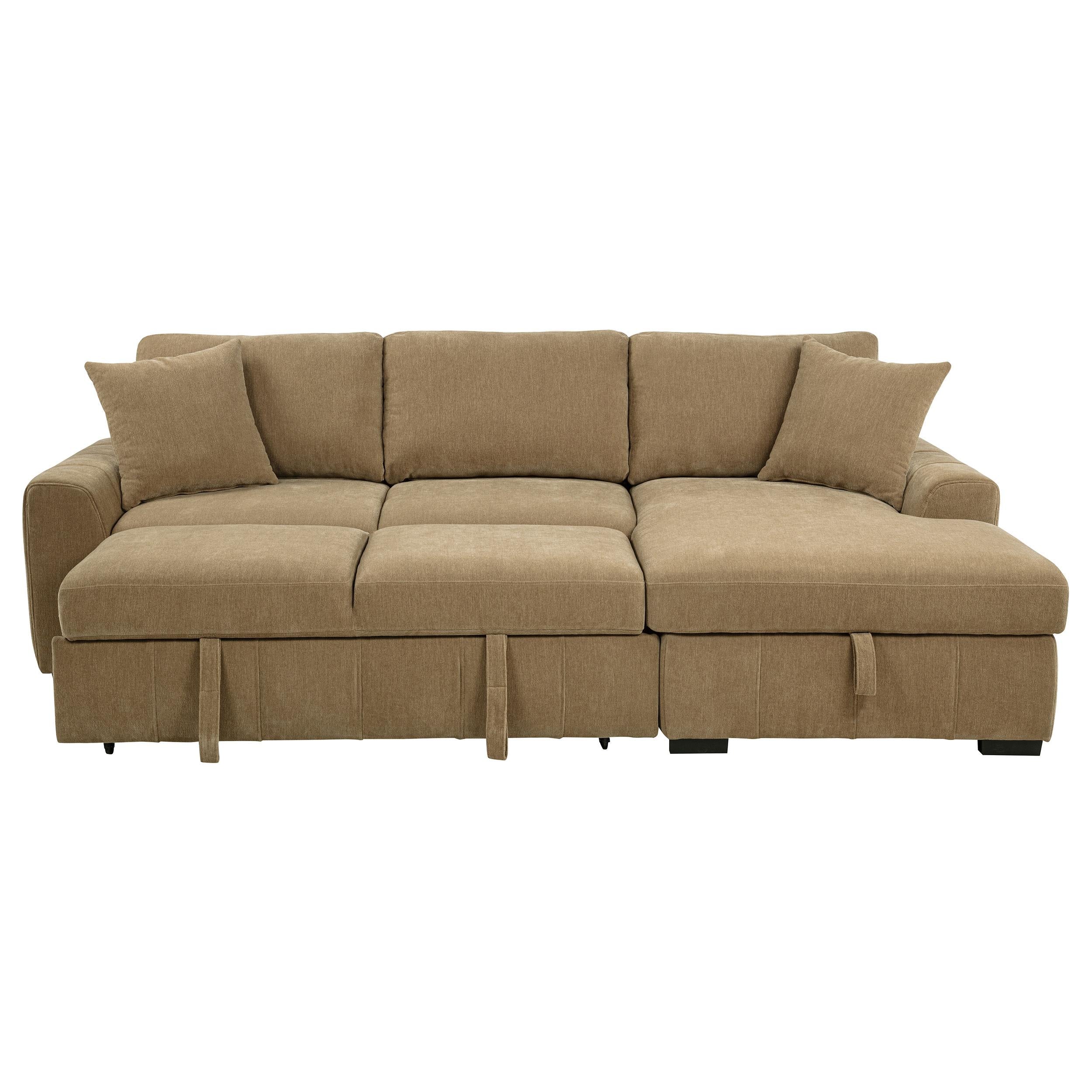  Coaster Furniture Pastrana 500348 Upholstered Sleeper Sectional Sofa RAF Chaise - Camel IMAGE 8