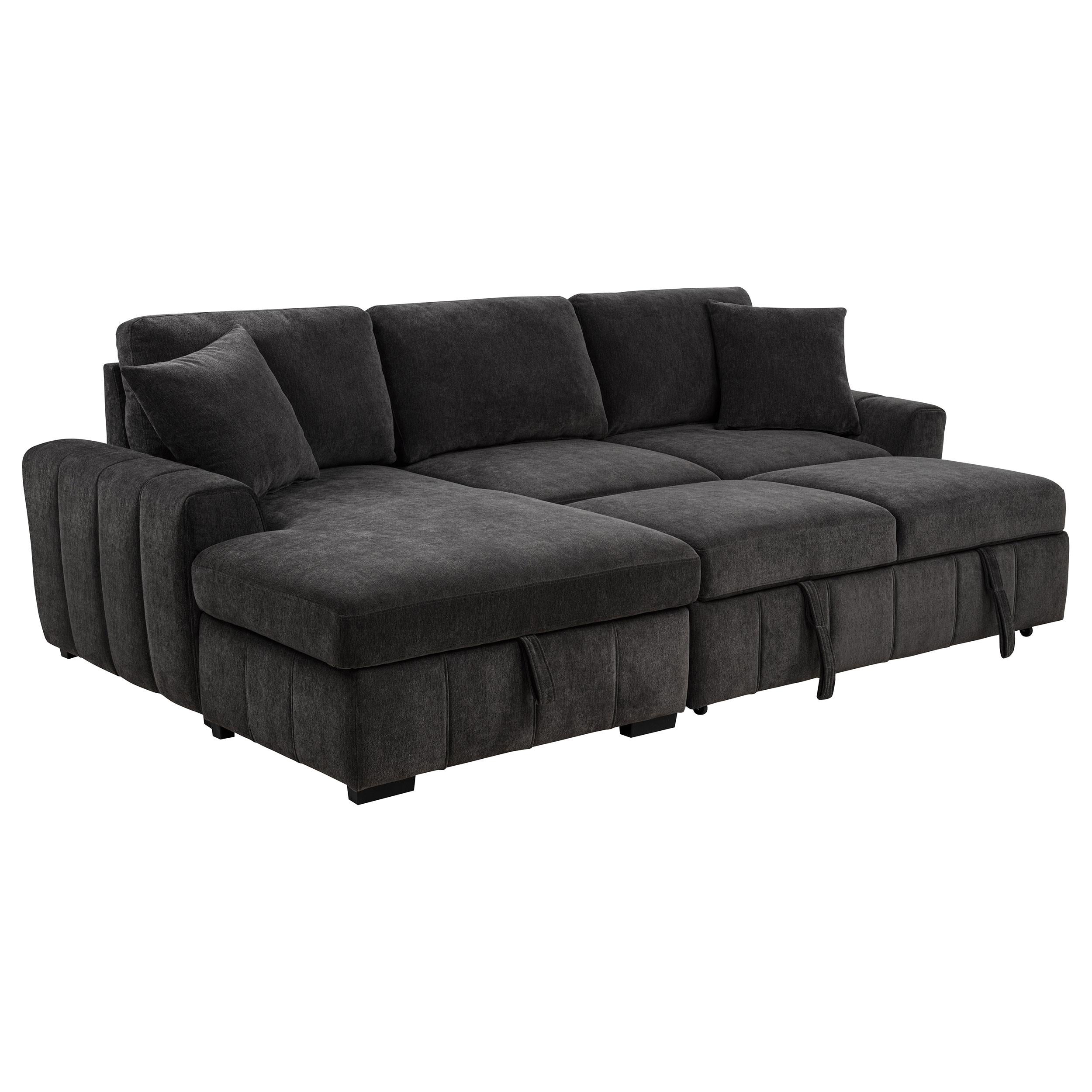  Coaster Furniture Pastrana 500349 Upholstered Sleeper Sectional Sofa LAF Chaise - Grey IMAGE 13