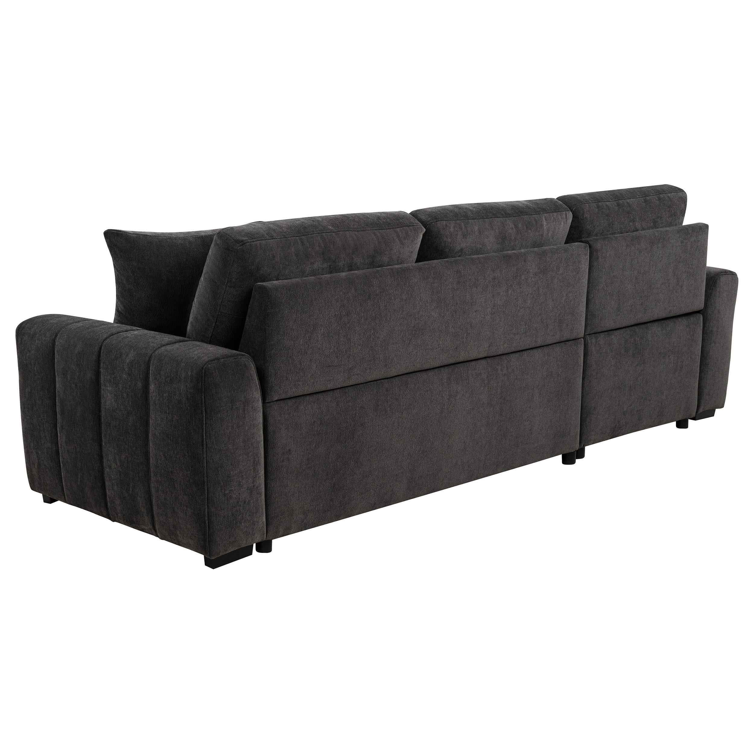  Coaster Furniture Pastrana 500349 Upholstered Sleeper Sectional Sofa LAF Chaise - Grey IMAGE 14