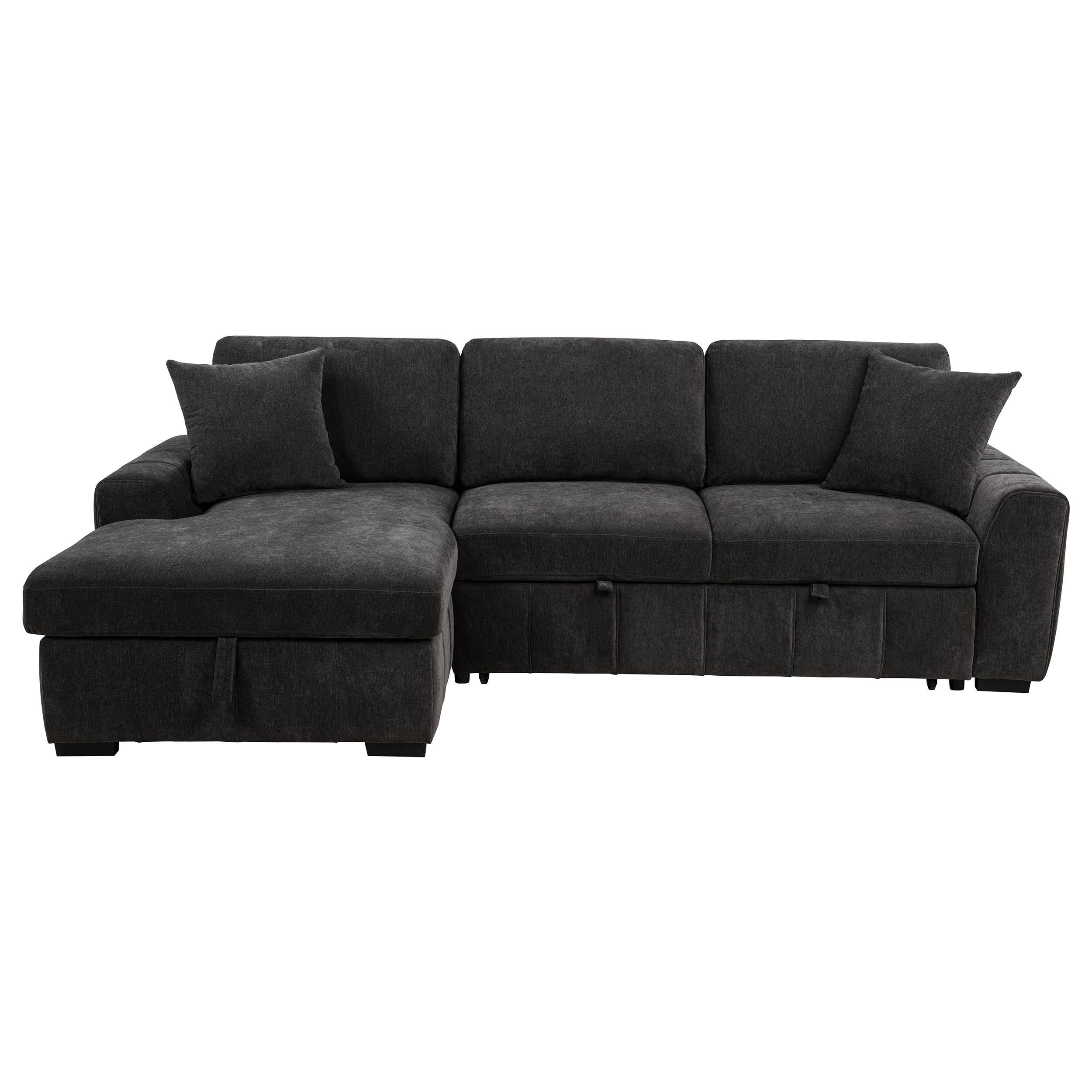 Coaster Furniture Pastrana 500349 Upholstered Sleeper Sectional Sofa LAF Chaise - Grey IMAGE 5