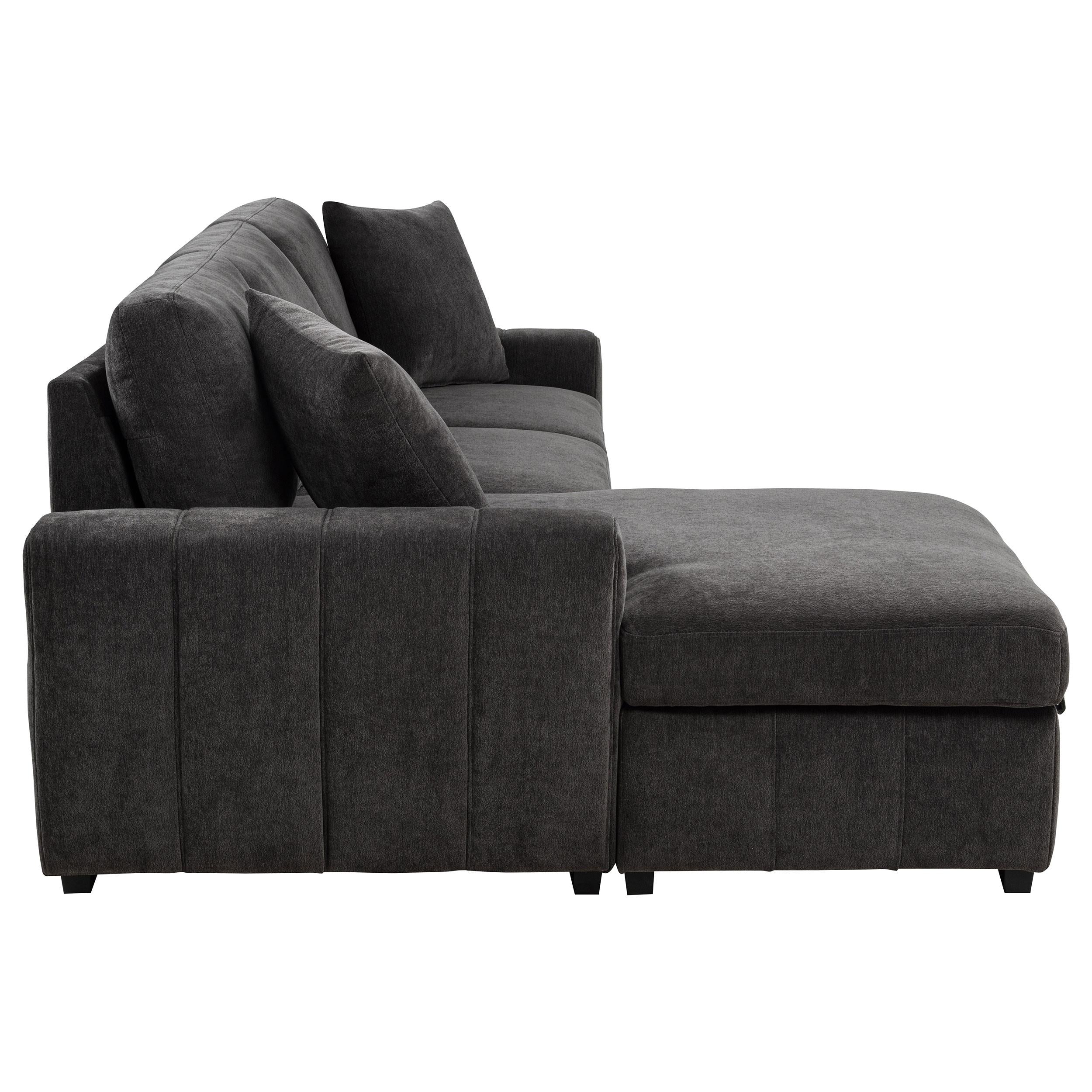  Coaster Furniture Pastrana 500349 Upholstered Sleeper Sectional Sofa LAF Chaise - Grey IMAGE 6