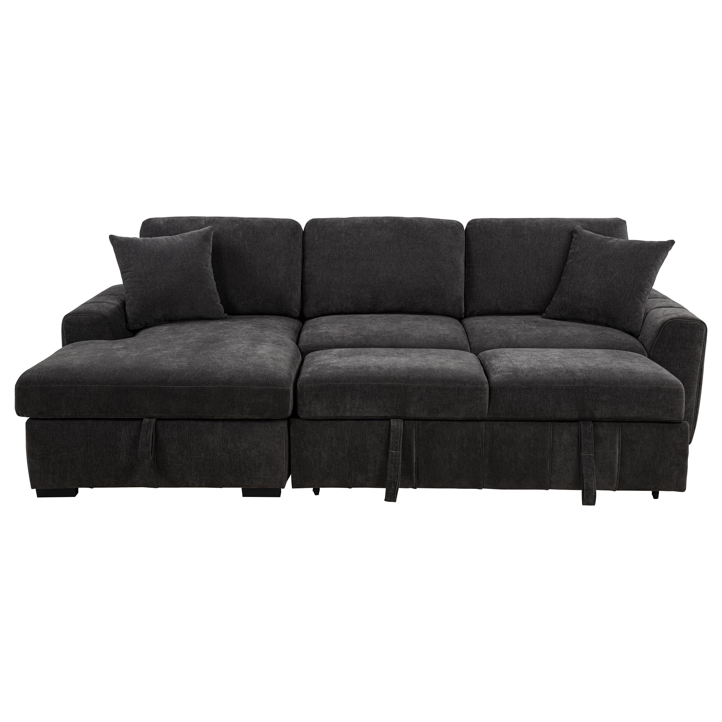  Coaster Furniture Pastrana 500349 Upholstered Sleeper Sectional Sofa LAF Chaise - Grey IMAGE 8