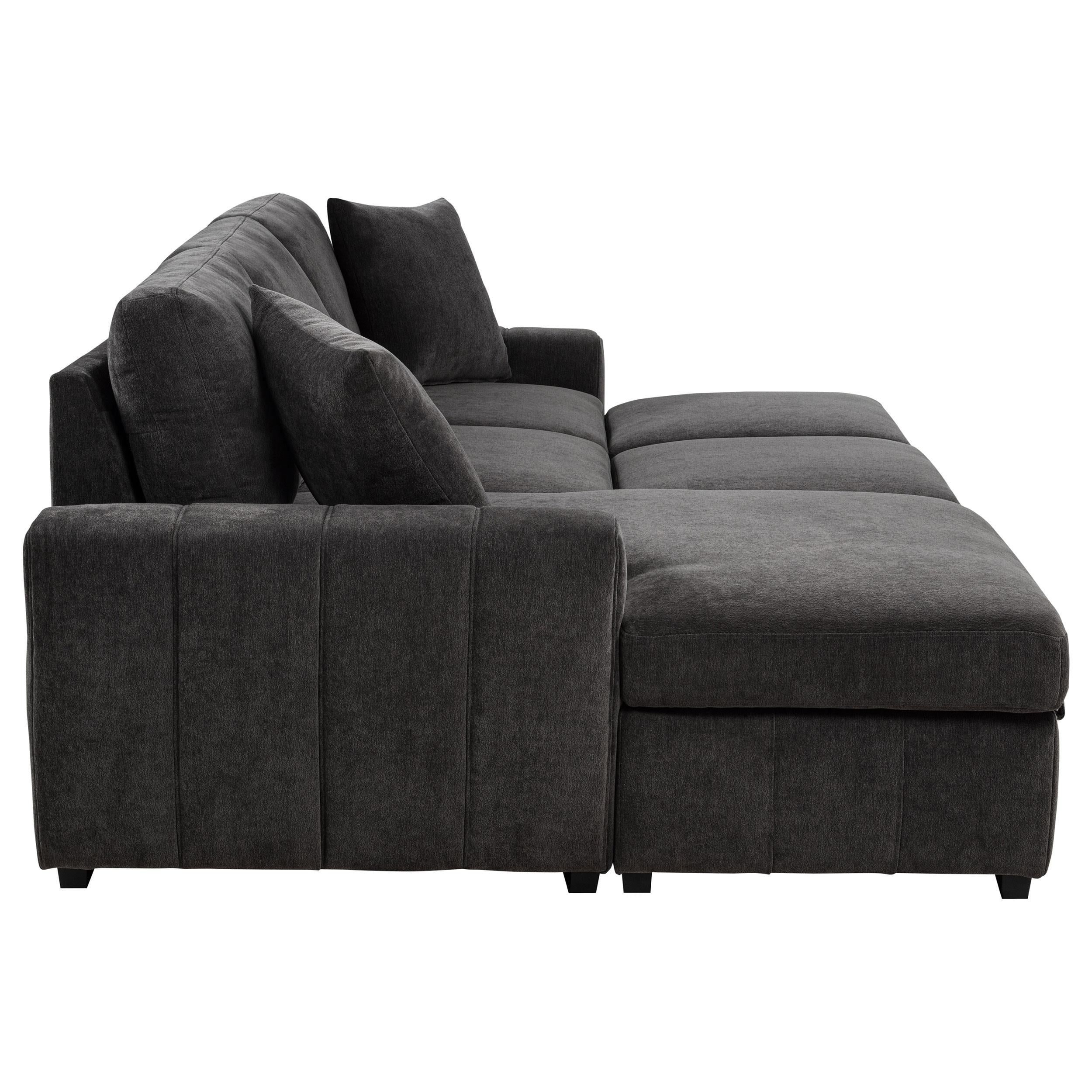  Coaster Furniture Pastrana 500349 Upholstered Sleeper Sectional Sofa LAF Chaise - Grey IMAGE 9