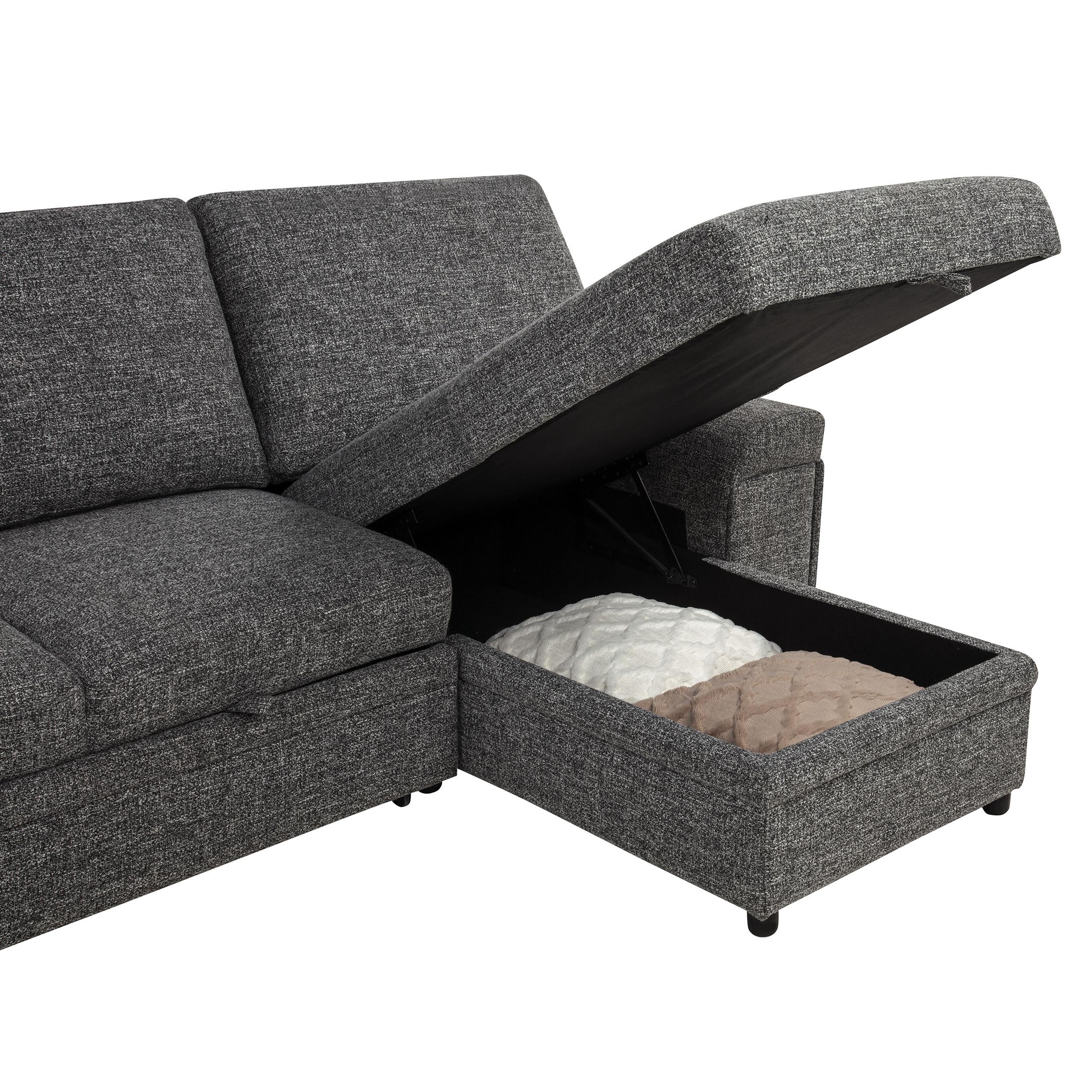  Coaster Furniture Demko 500355 Sleeper Sectional Sofa with Speaker and Storage Chaise - Granite IMAGE 13