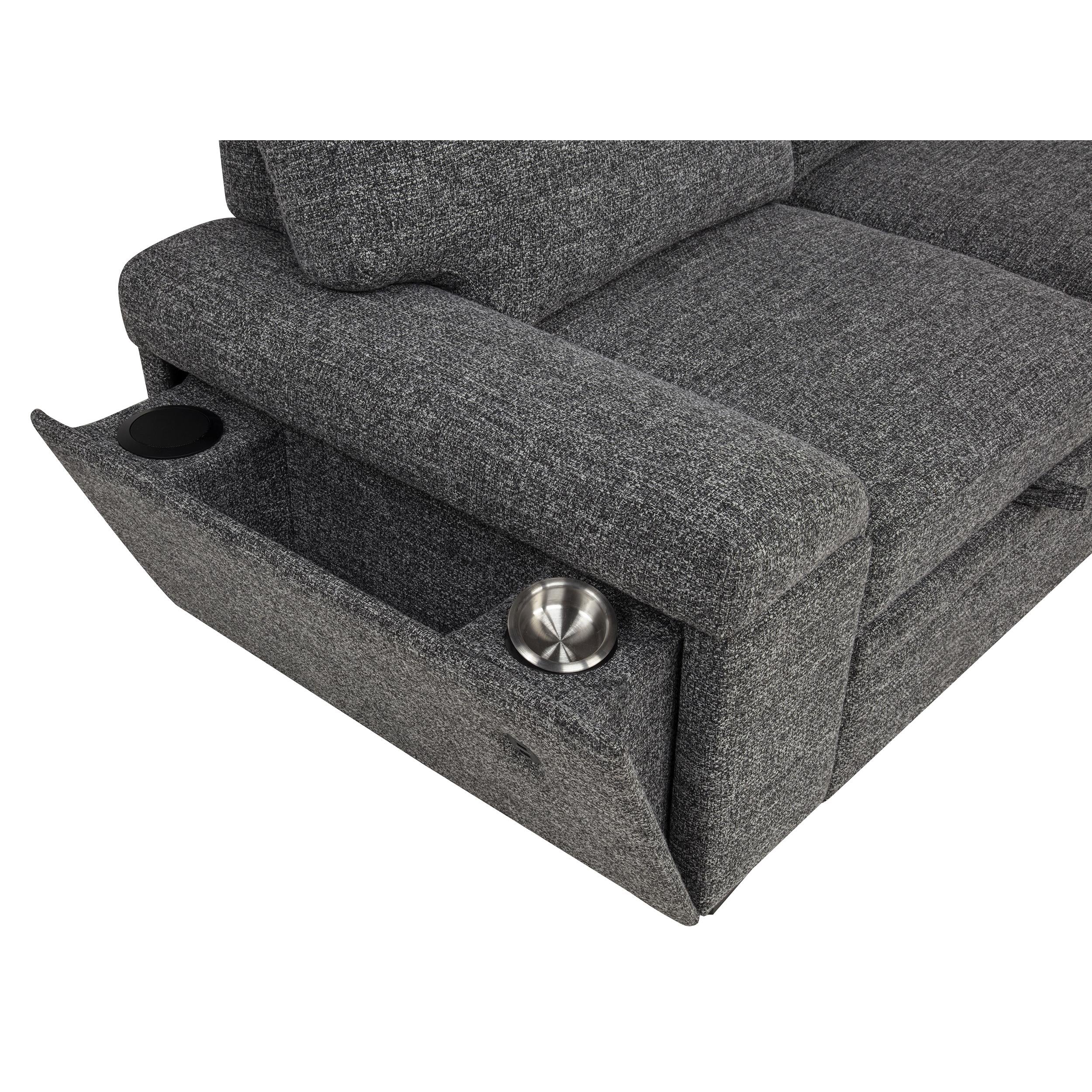  Coaster Furniture Demko 500355 Sleeper Sectional Sofa with Speaker and Storage Chaise - Granite IMAGE 15
