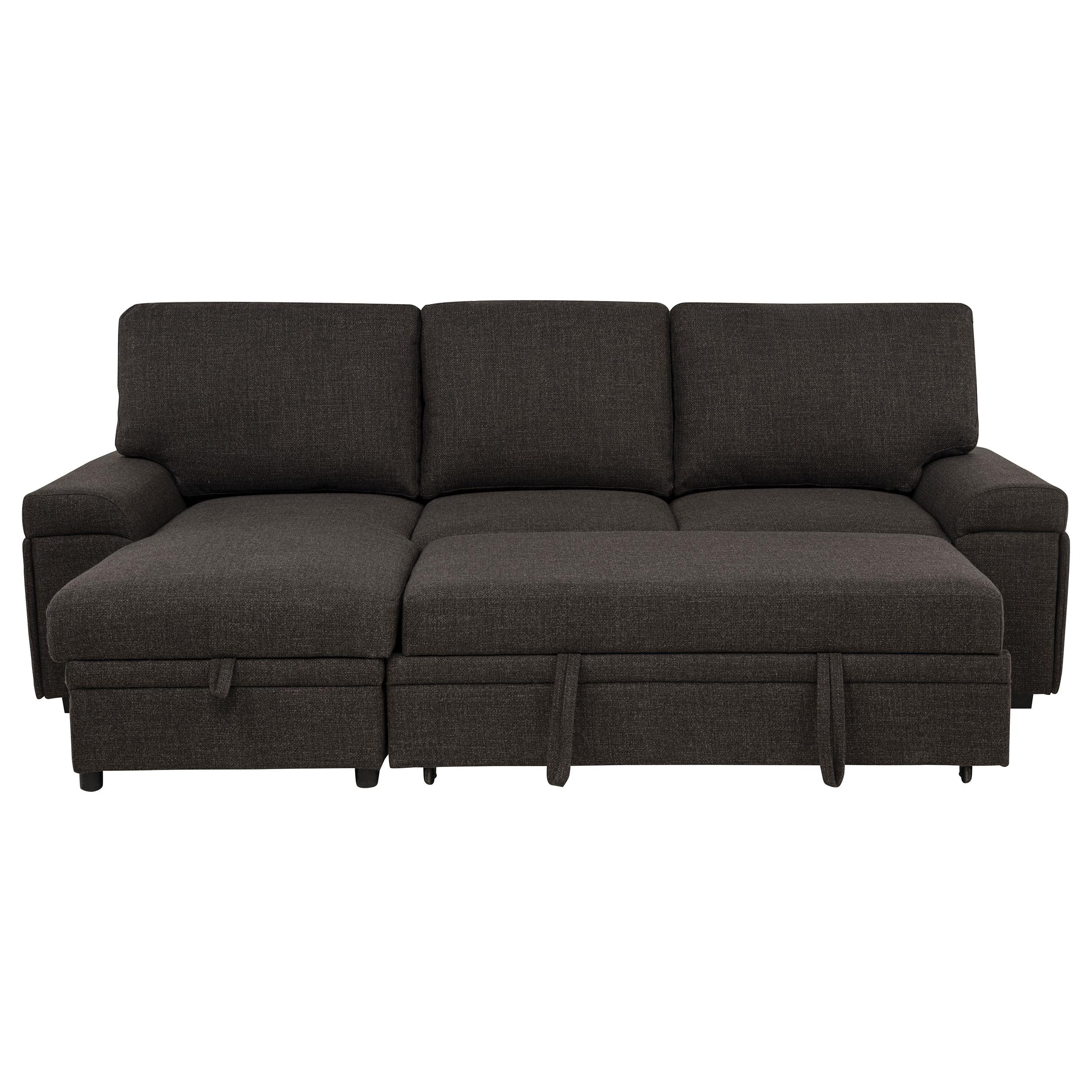  Coaster Furniture Demko 500356 Sleeper Sectional Sofa with Speaker and Storage Chaise - Brown IMAGE 13