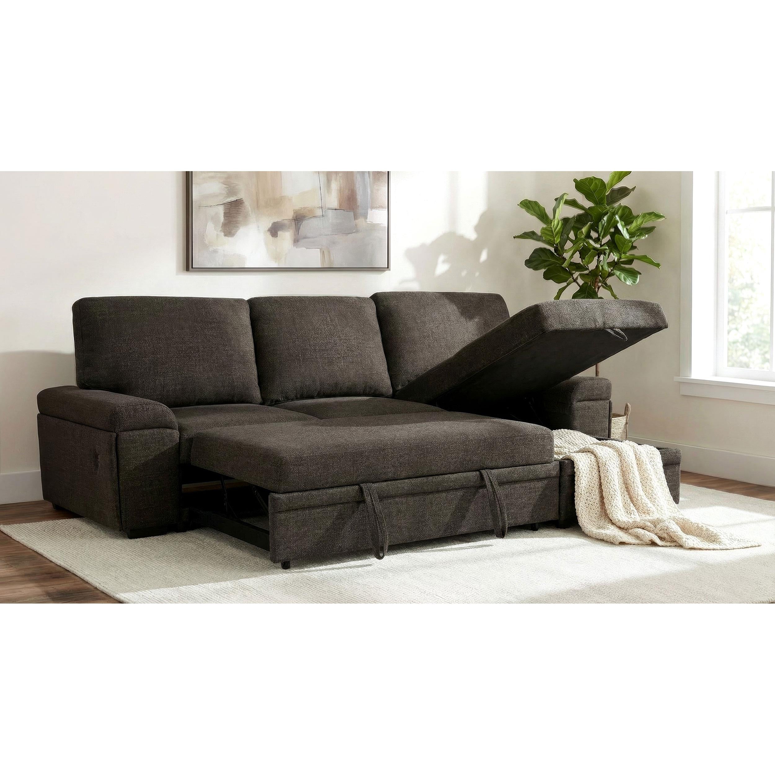 Coaster Furniture Demko 500356 Sleeper Sectional Sofa with Speaker and Storage Chaise - Brown IMAGE 17