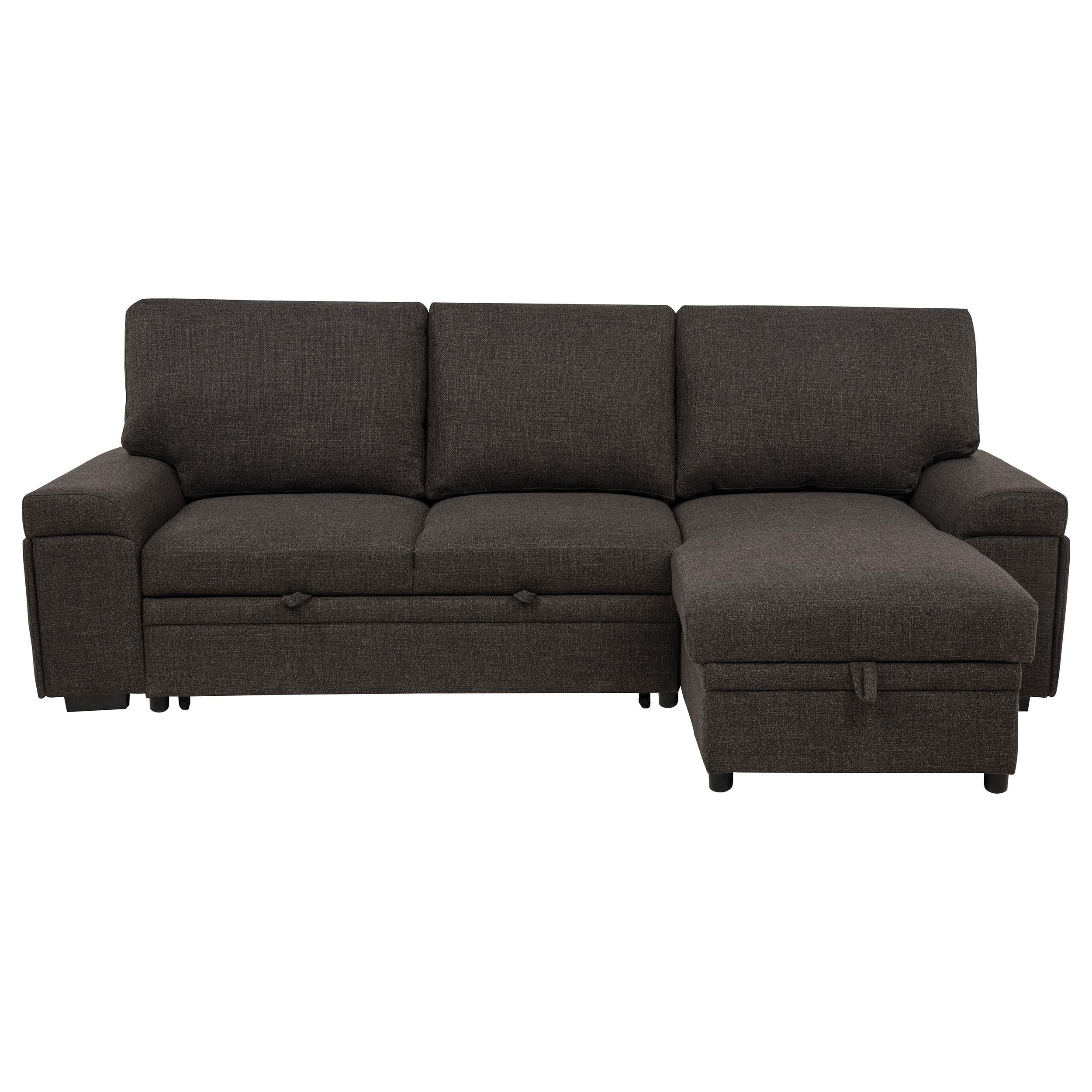  Coaster Furniture Demko 500356 Sleeper Sectional Sofa with Speaker and Storage Chaise - Brown IMAGE 4