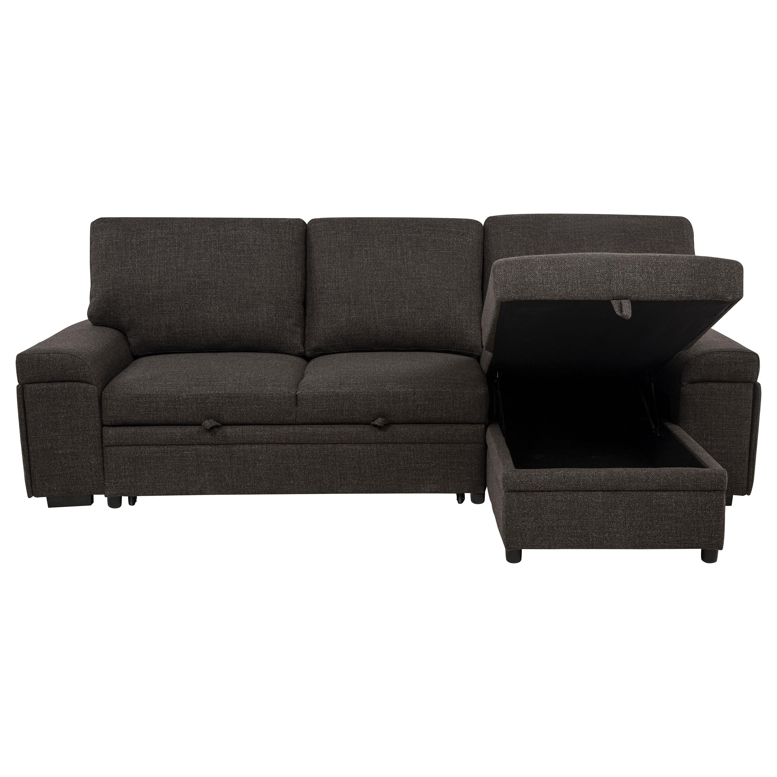  Coaster Furniture Demko 500356 Sleeper Sectional Sofa with Speaker and Storage Chaise - Brown IMAGE 7