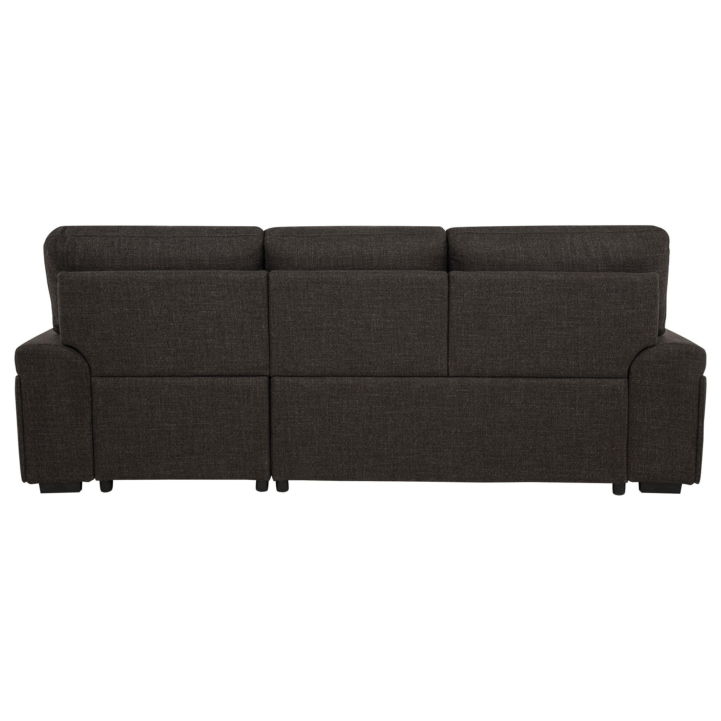  Coaster Furniture Demko 500356 Sleeper Sectional Sofa with Speaker and Storage Chaise - Brown IMAGE 9
