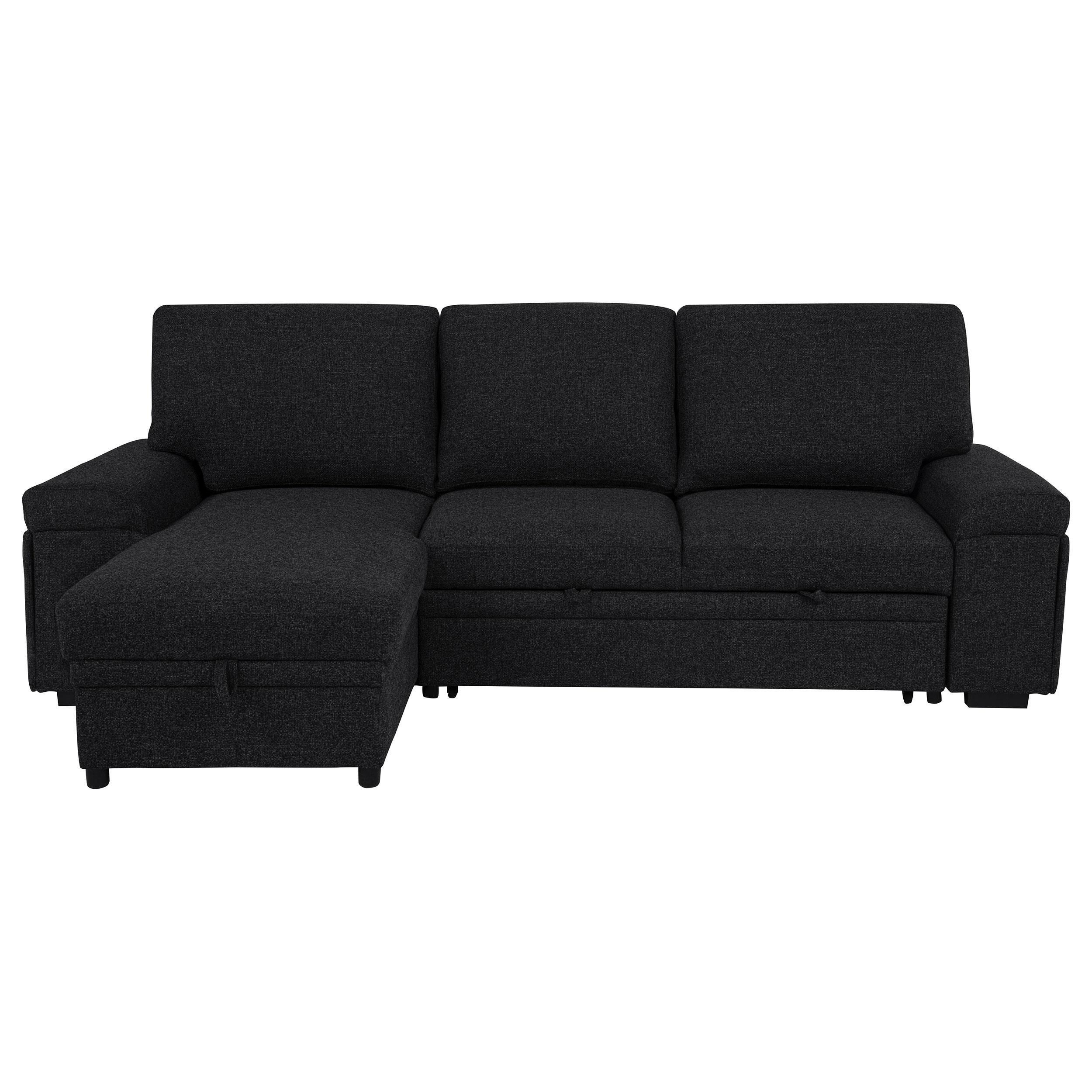  Coaster Furniture Demko 500357 Sleeper Sectional Sofa with Speaker and Storage Chaise - Black IMAGE 13
