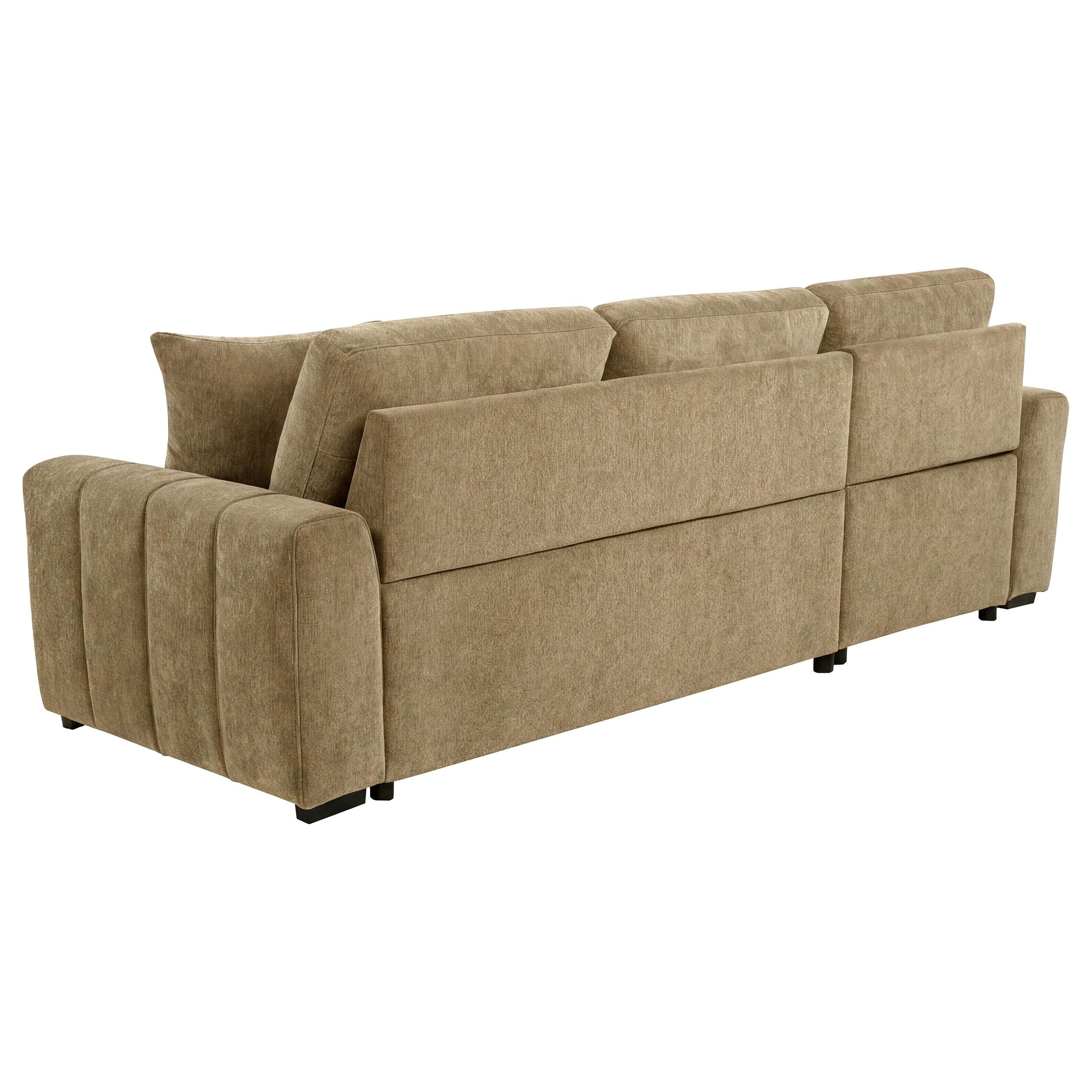  Coaster Furniture Pastrana 500358 Upholstered Sleeper Sectional Sofa LAF Chaise - Camel IMAGE 8
