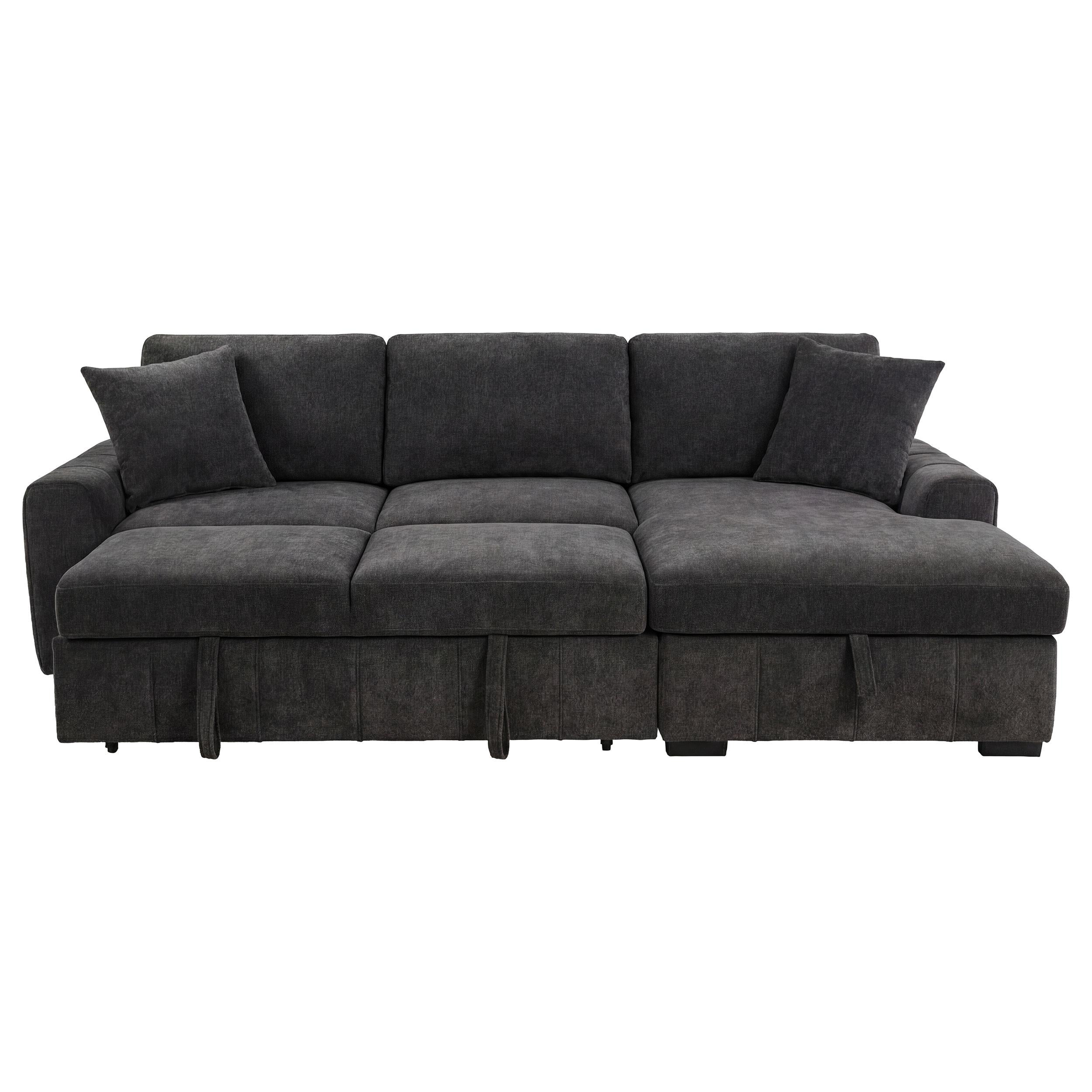  Coaster Furniture Pastrana 500359 Upholstered Sleeper Sectional Sofa RAF Chaise - Grey IMAGE 3