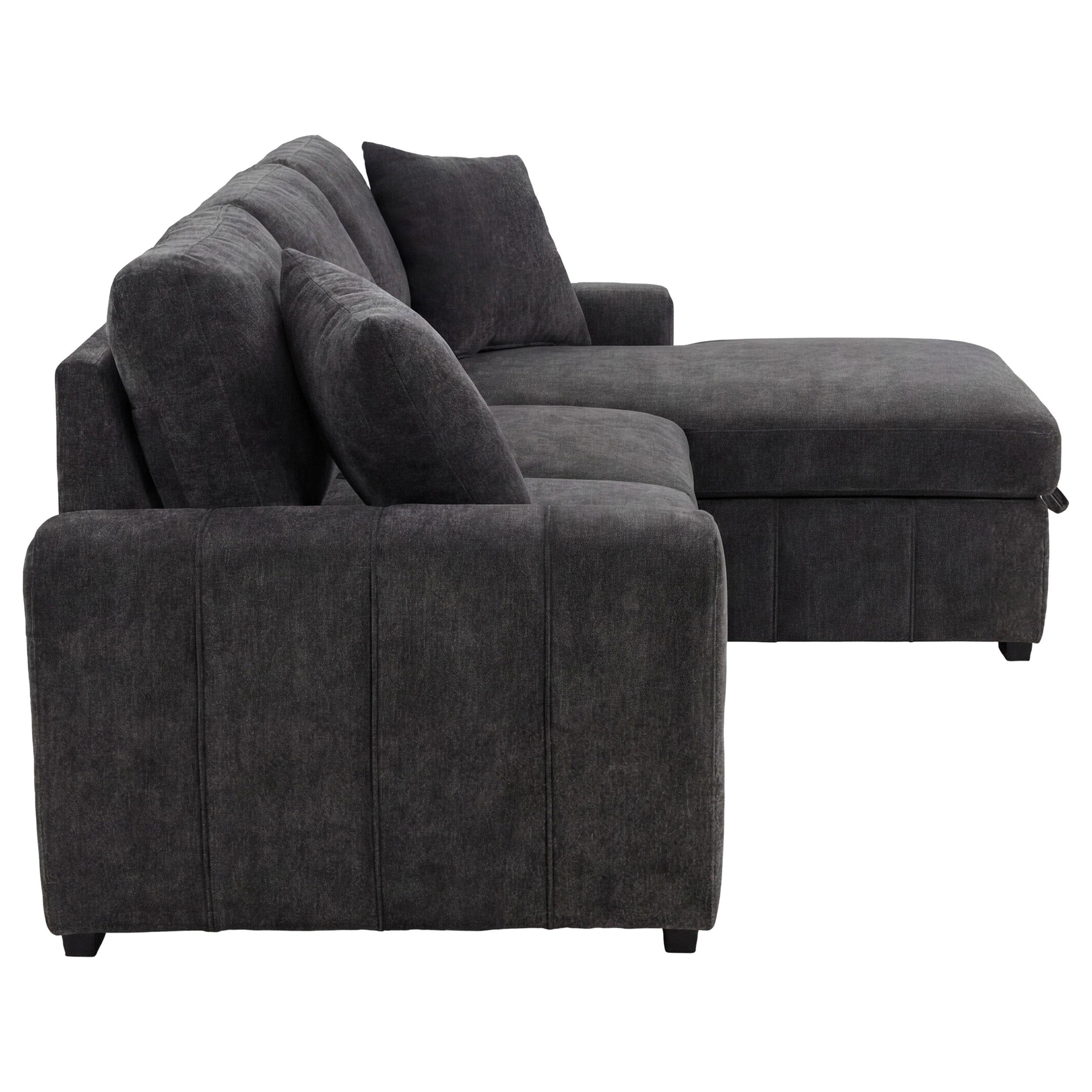  Coaster Furniture Pastrana 500359 Upholstered Sleeper Sectional Sofa RAF Chaise - Grey IMAGE 4