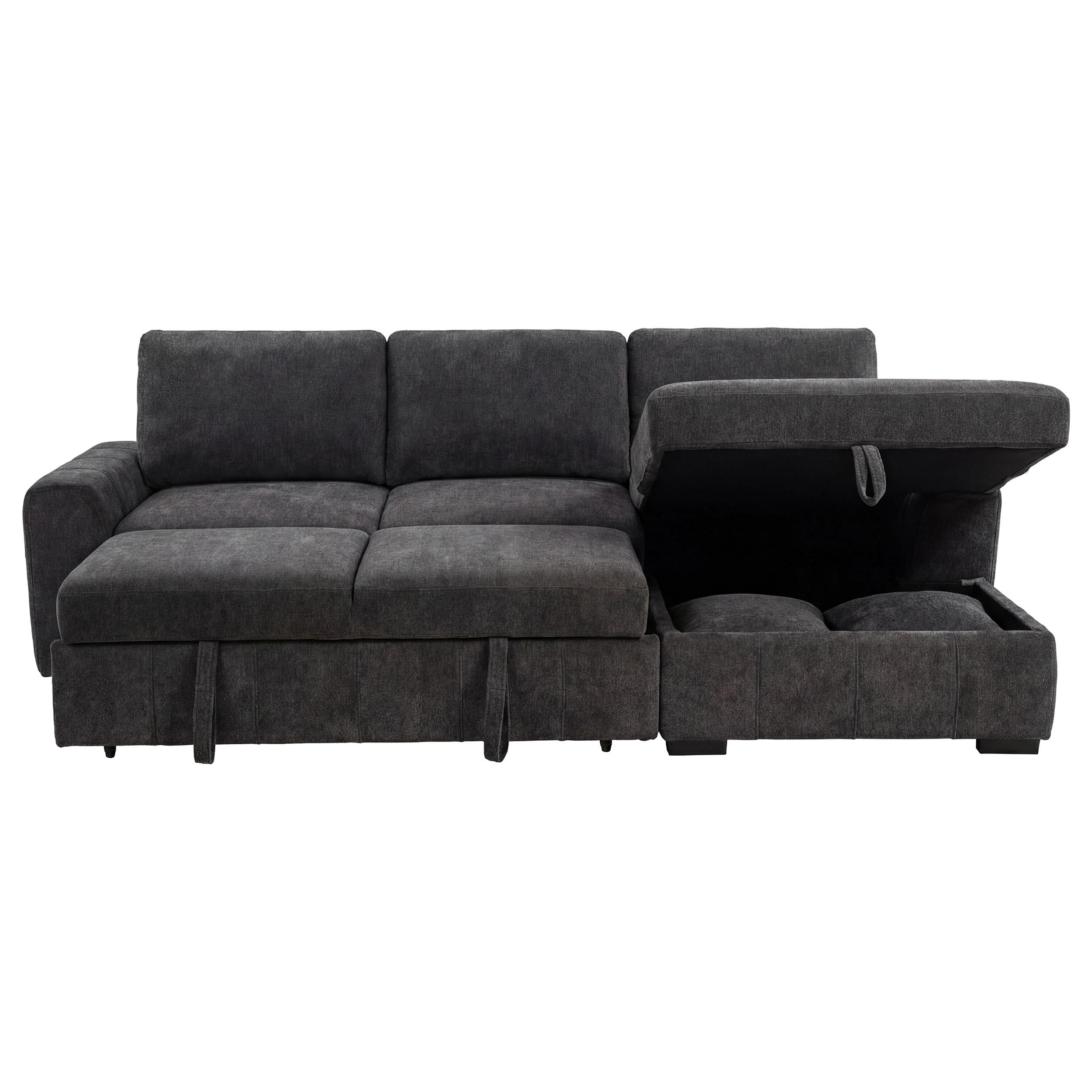  Coaster Furniture Pastrana 500359 Upholstered Sleeper Sectional Sofa RAF Chaise - Grey IMAGE 5