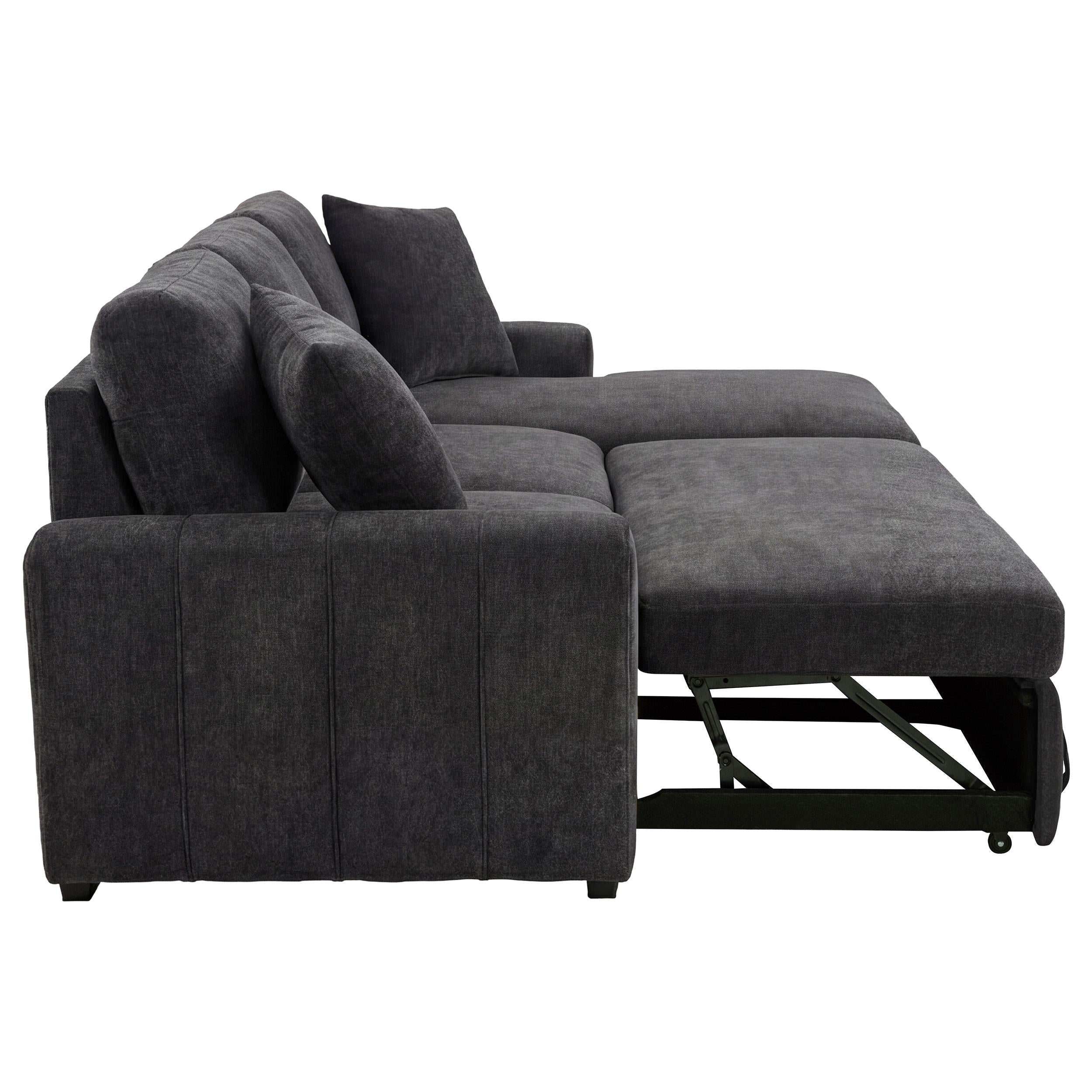  Coaster Furniture Pastrana 500359 Upholstered Sleeper Sectional Sofa RAF Chaise - Grey IMAGE 6