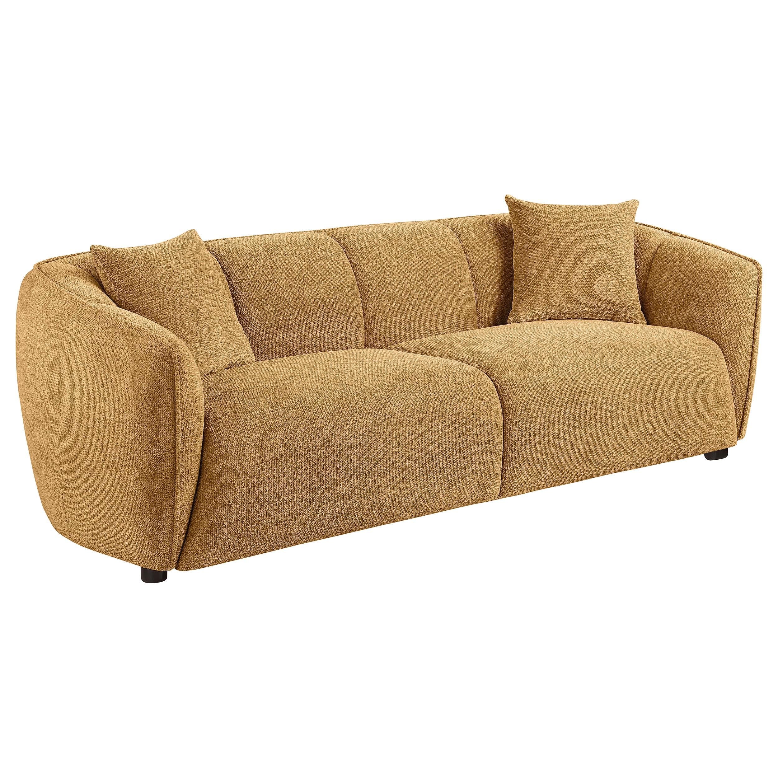  Coaster Furniture Aleisha 503061 Fabric Upholstered Sofa - Mustard Yellow IMAGE 1