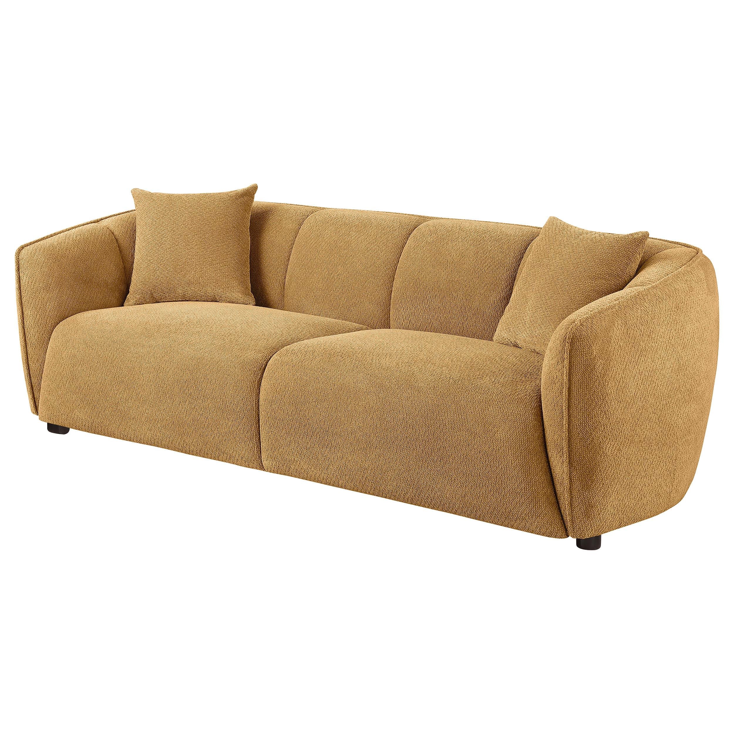  Coaster Furniture Aleisha 503061 Fabric Upholstered Sofa - Mustard Yellow IMAGE 2