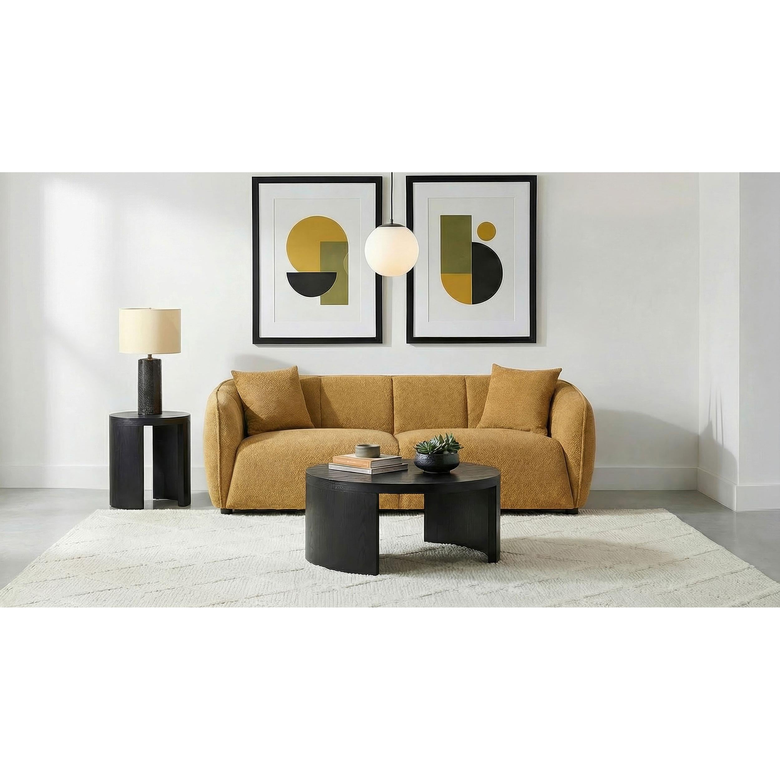  Coaster Furniture Aleisha 503061 Fabric Upholstered Sofa - Mustard Yellow IMAGE 4