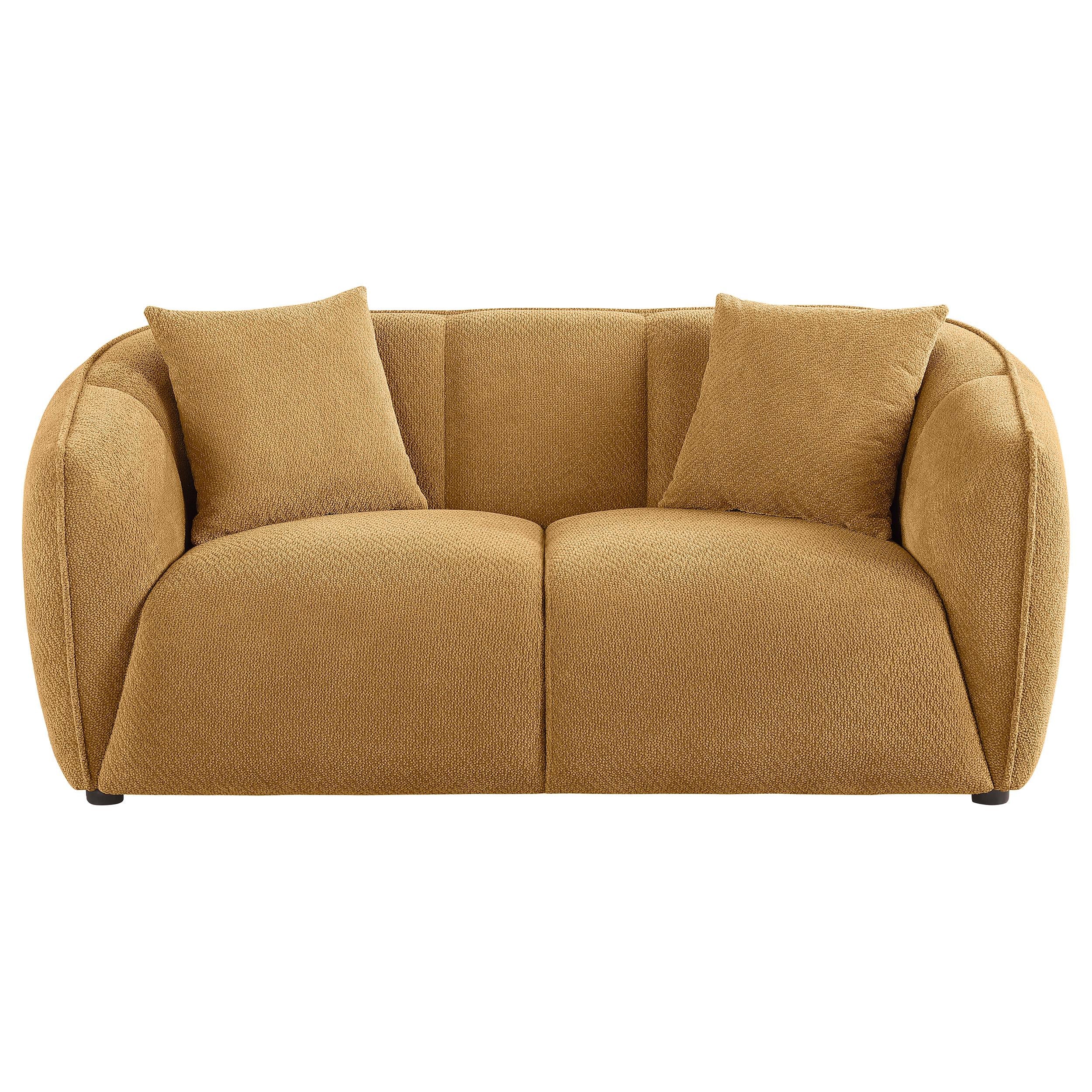  Coaster Furniture Aleisha 503062 Fabric Upholstered Loveseat - Mustard Yellow IMAGE 11