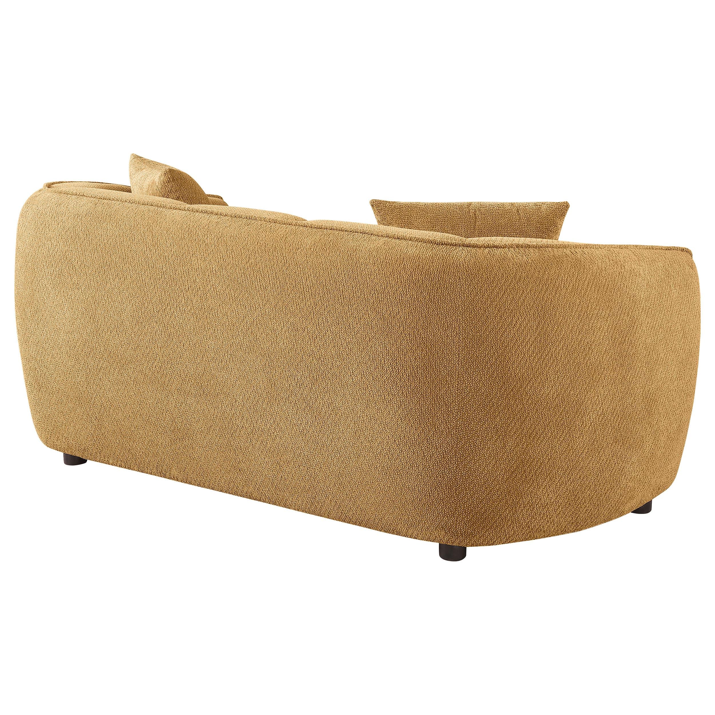  Coaster Furniture Aleisha 503062 Fabric Upholstered Loveseat - Mustard Yellow IMAGE 3
