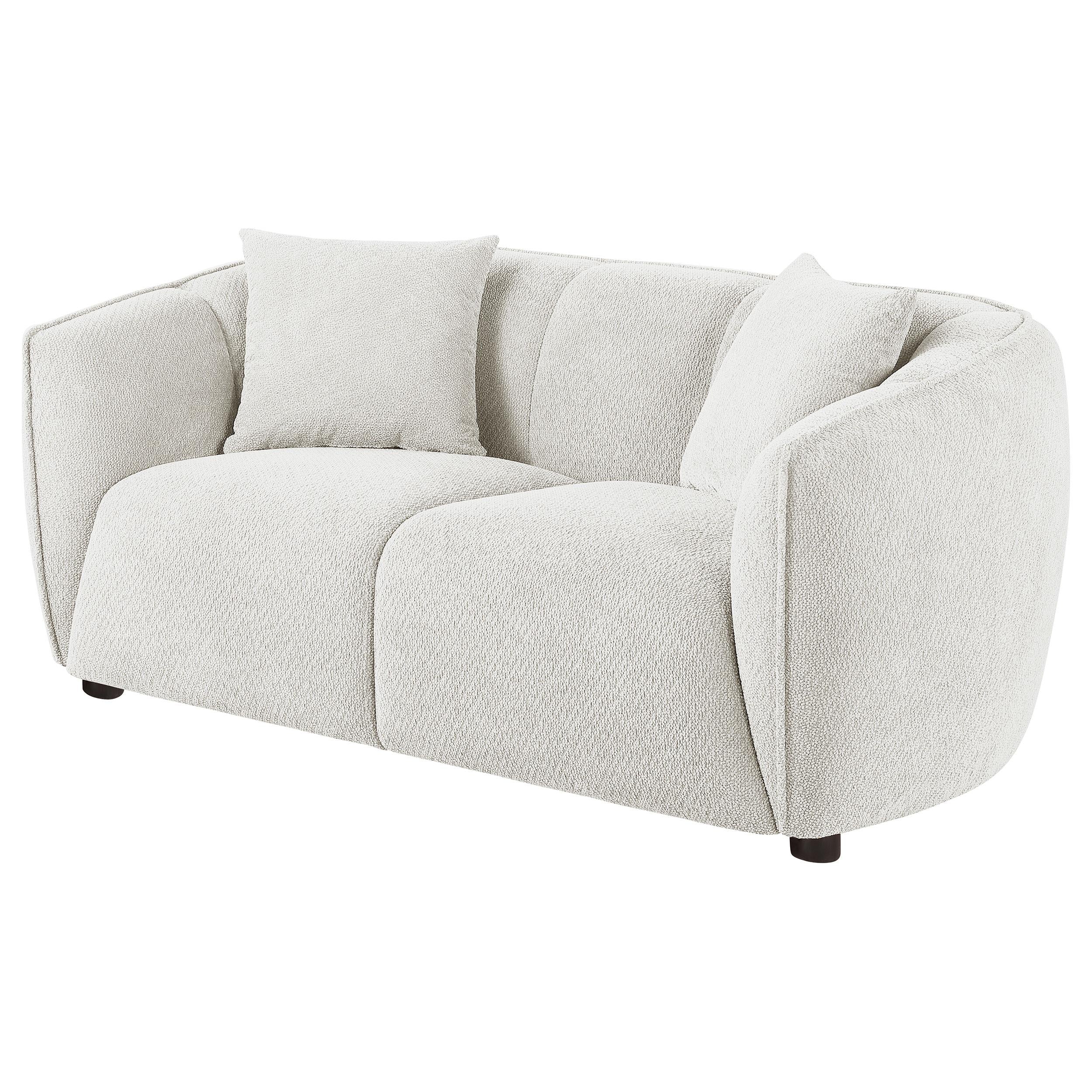  Coaster Furniture Aleisha 503065 Fabric Upholstered Loveseat - Sand IMAGE 1