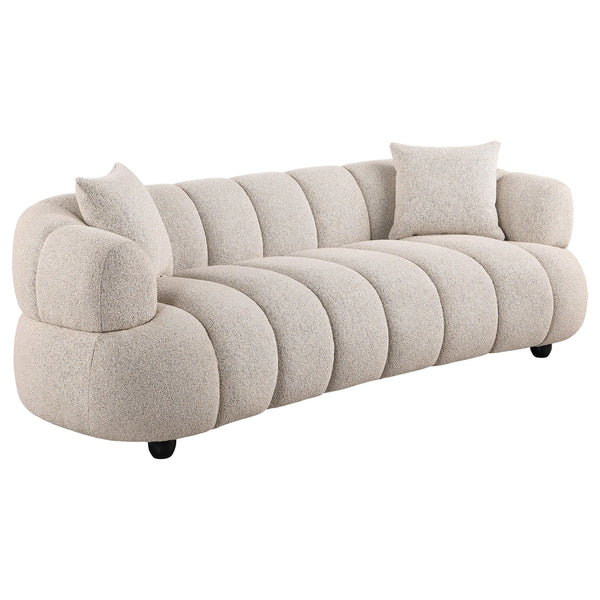 Coaster Furniture Whitney 503721 Contemporary Channel Tufted Woven Fabric Upholstered Sofa