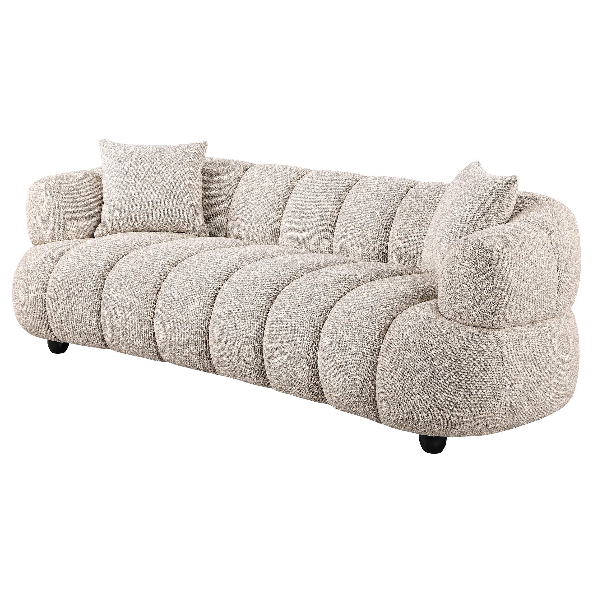  Coaster Furniture Whitney 503721 Contemporary Channel Tufted Woven Fabric Upholstered Sofa IMAGE 6