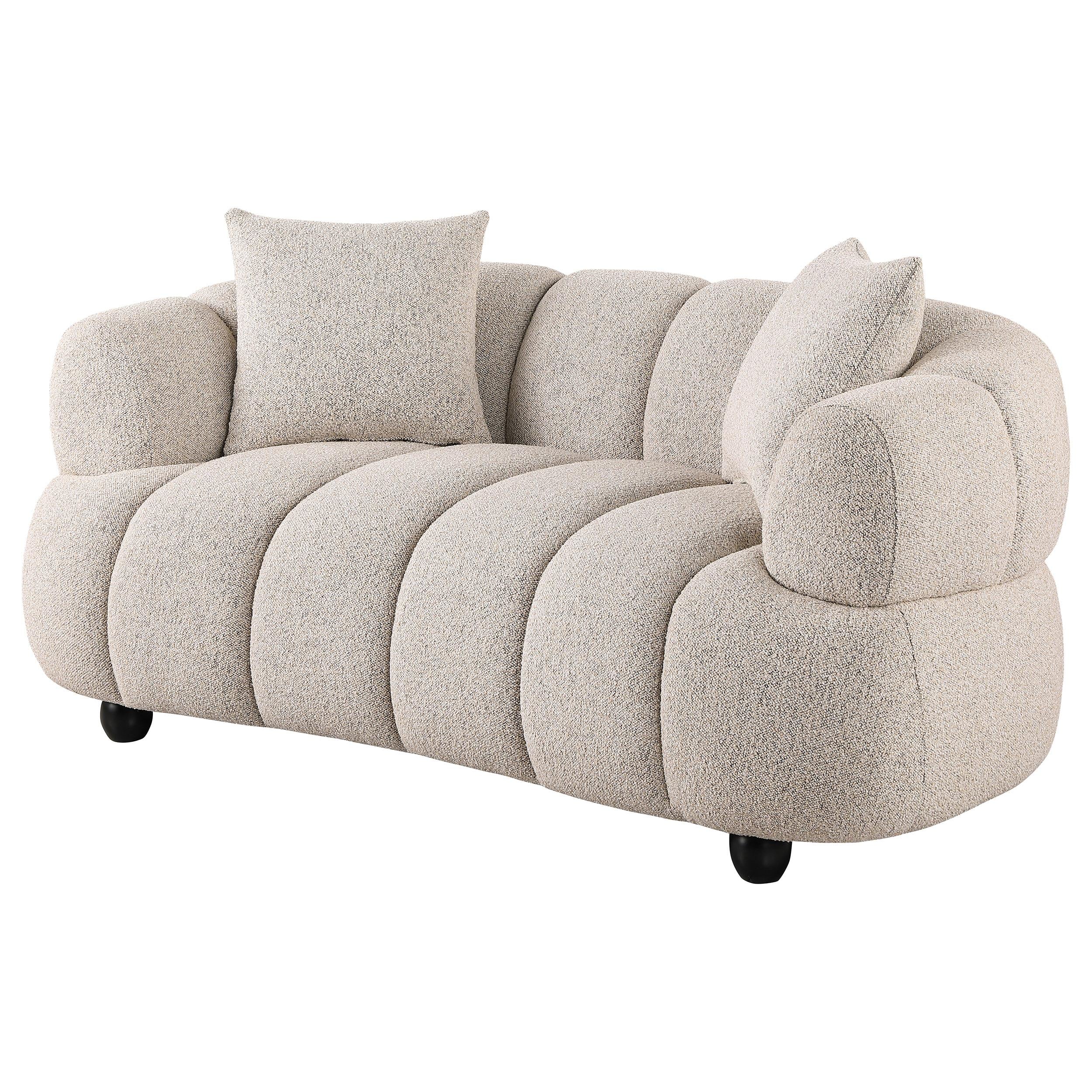  Coaster Furniture Whitney 503722 Contemporary Channel Tufted Woven Fabric Upholstered Loveseat IMAGE 1