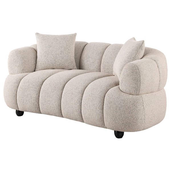 Coaster Furniture Whitney 503722 Contemporary Channel Tufted Woven Fabric Upholstered Loveseat