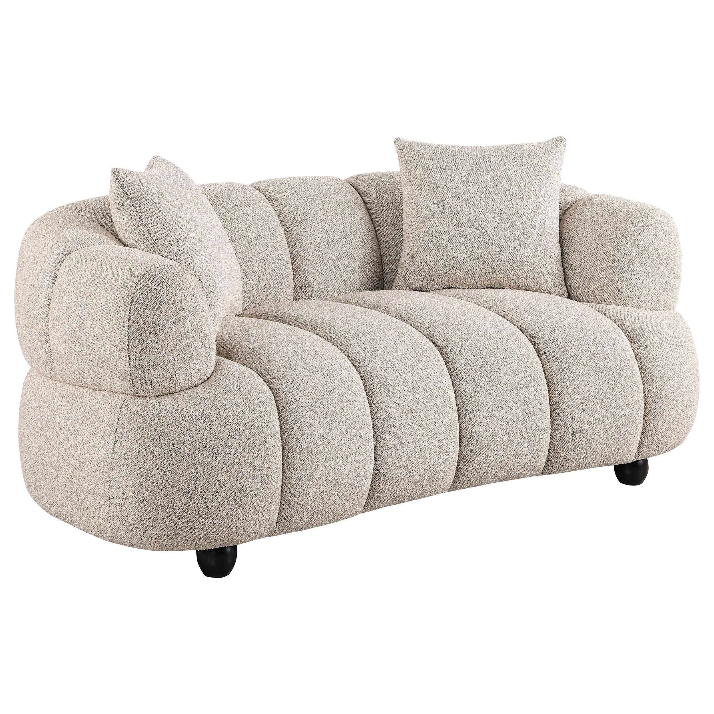  Coaster Furniture Whitney 503722 Contemporary Channel Tufted Woven Fabric Upholstered Loveseat IMAGE 4