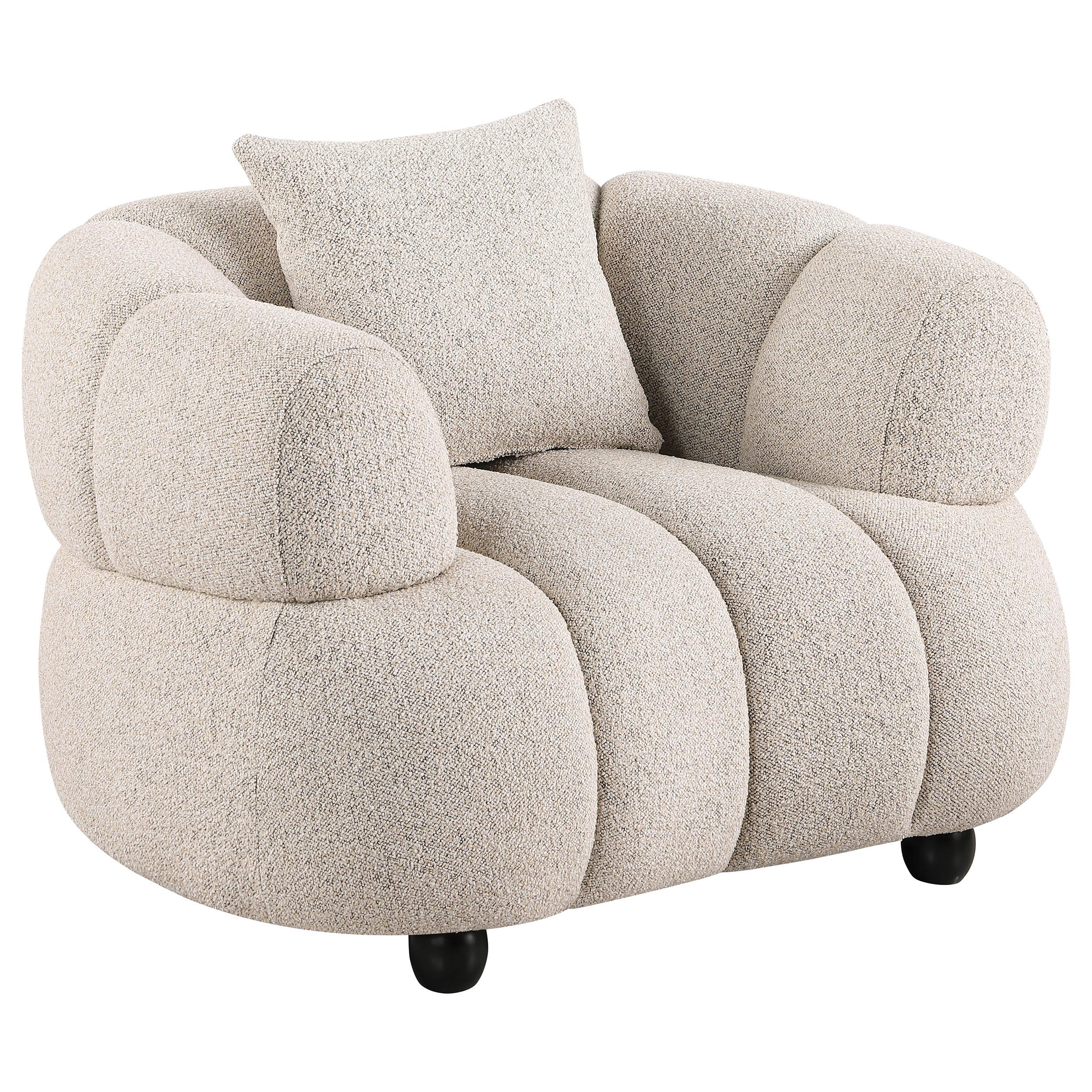  Coaster Furniture Whitney 503723 Contemporary Channel Tufted Woven Fabric Upholstered Accent Chair IMAGE 1
