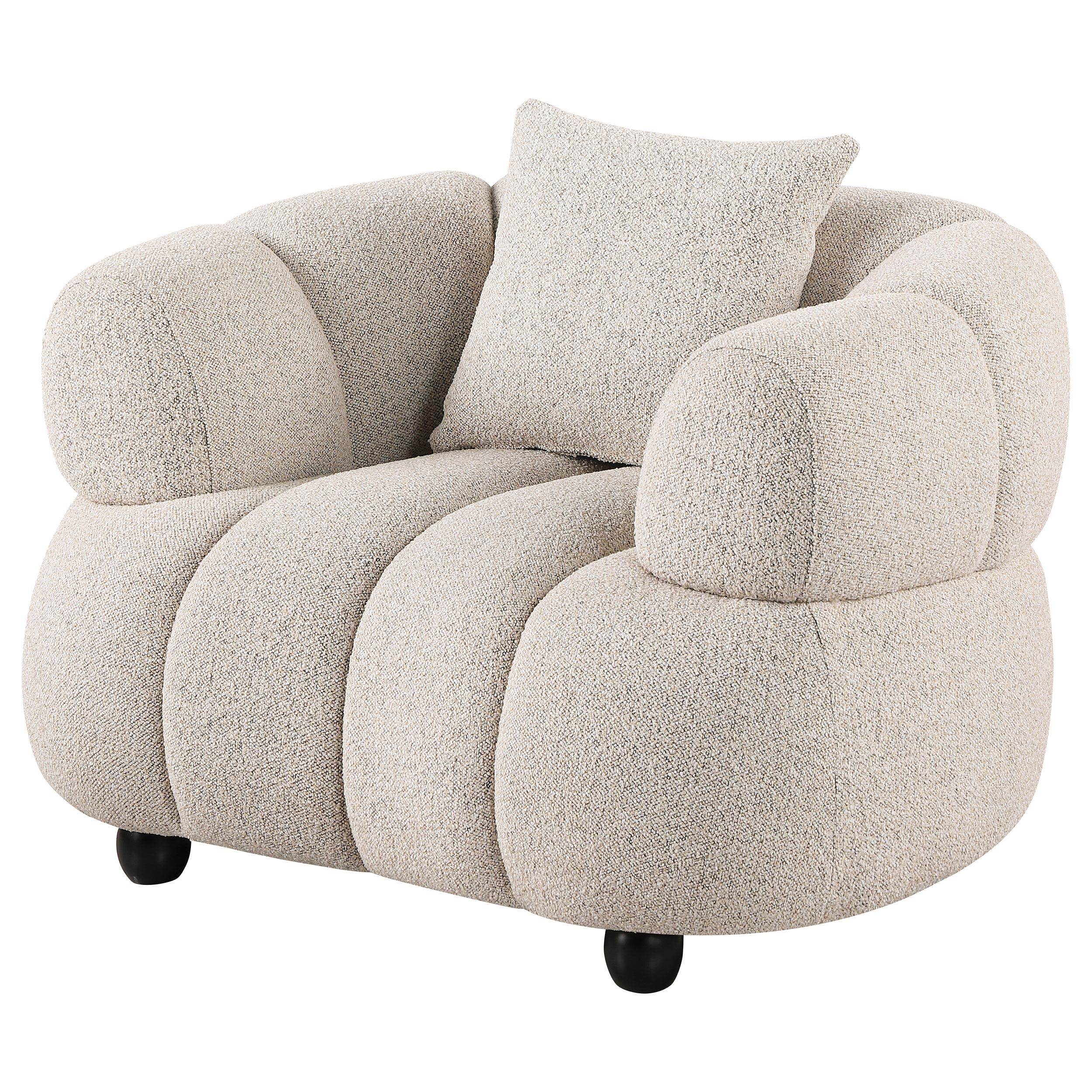  Coaster Furniture Whitney 503723 Contemporary Channel Tufted Woven Fabric Upholstered Accent Chair IMAGE 11