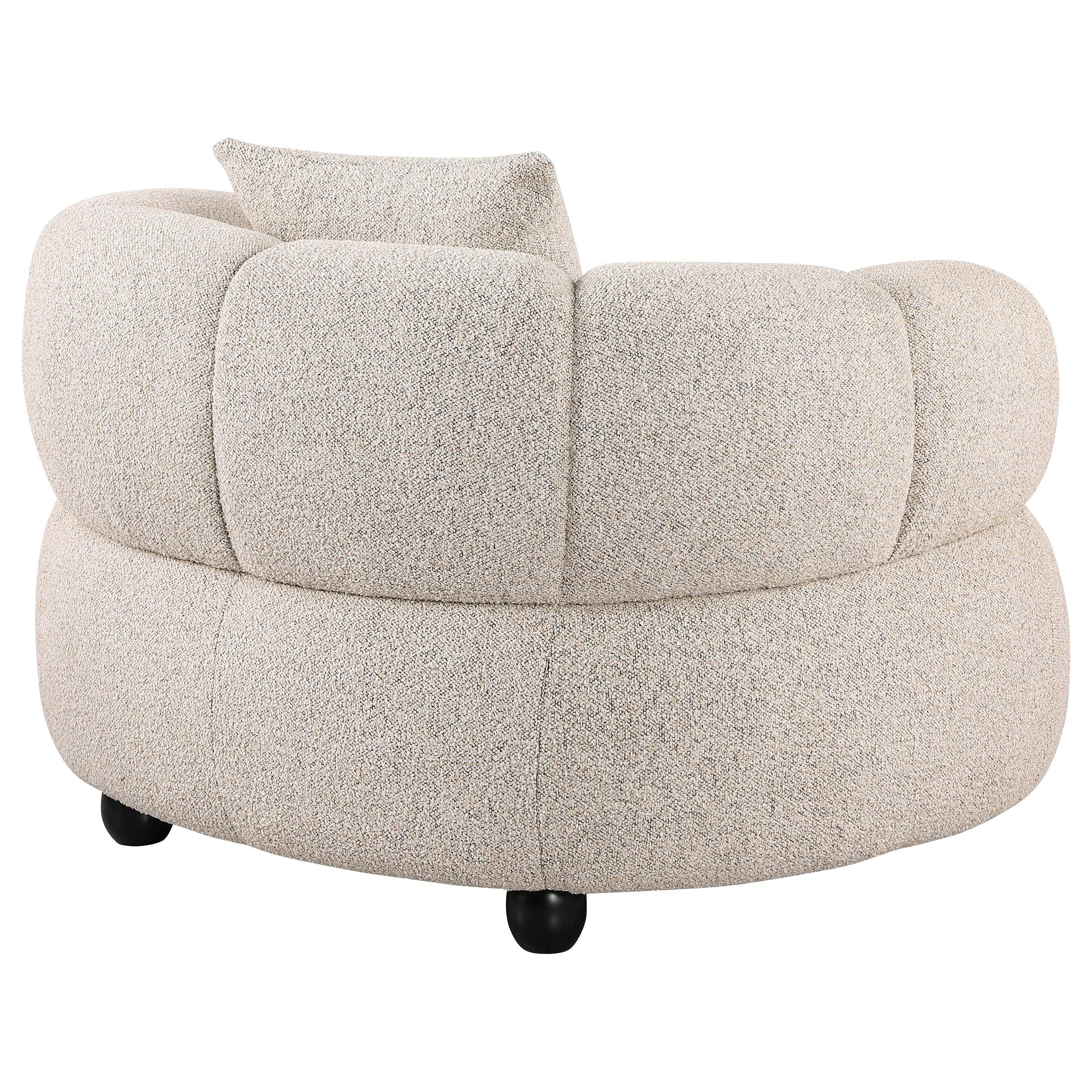  Coaster Furniture Whitney 503723 Contemporary Channel Tufted Woven Fabric Upholstered Accent Chair IMAGE 2