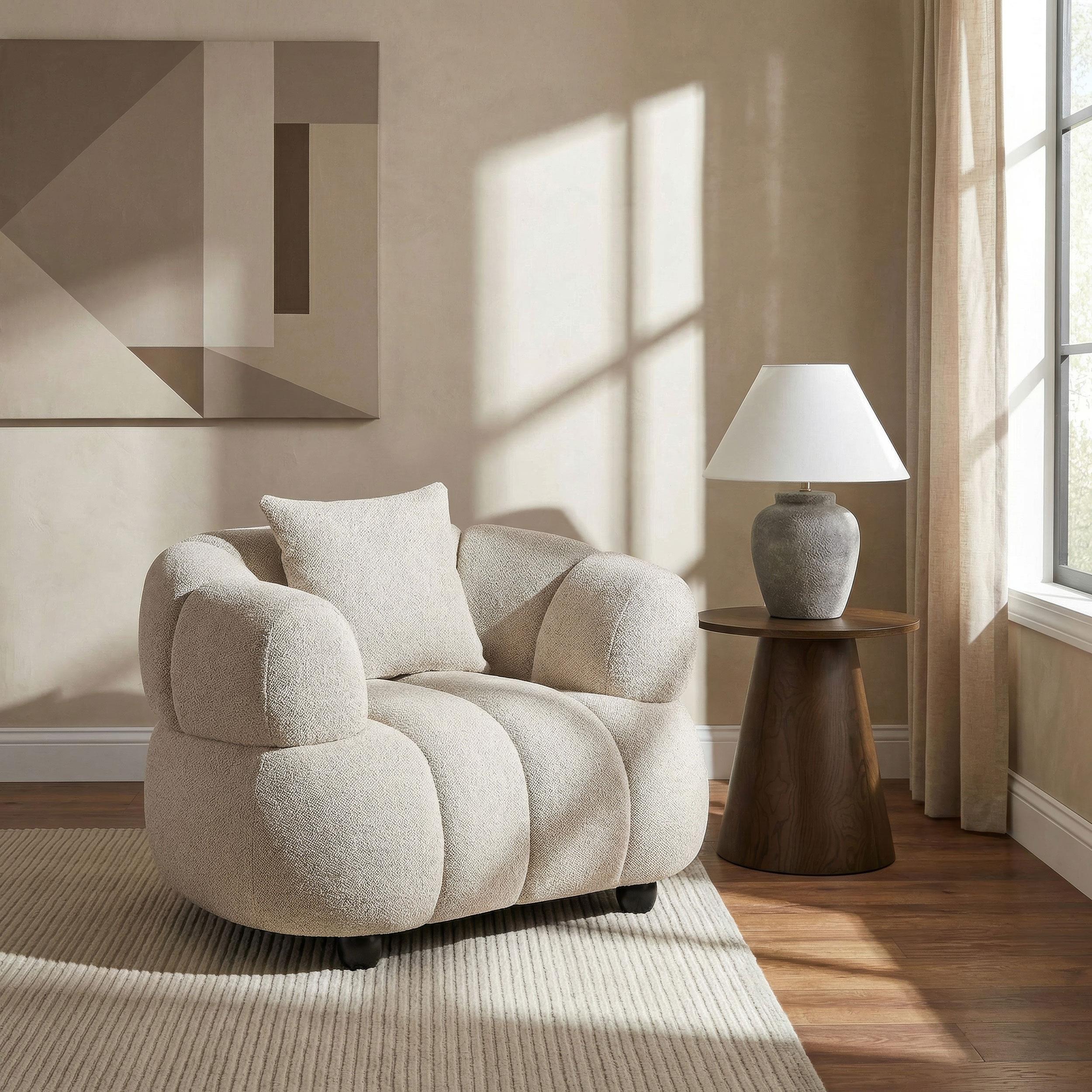  Coaster Furniture Whitney 503723 Contemporary Channel Tufted Woven Fabric Upholstered Accent Chair IMAGE 4