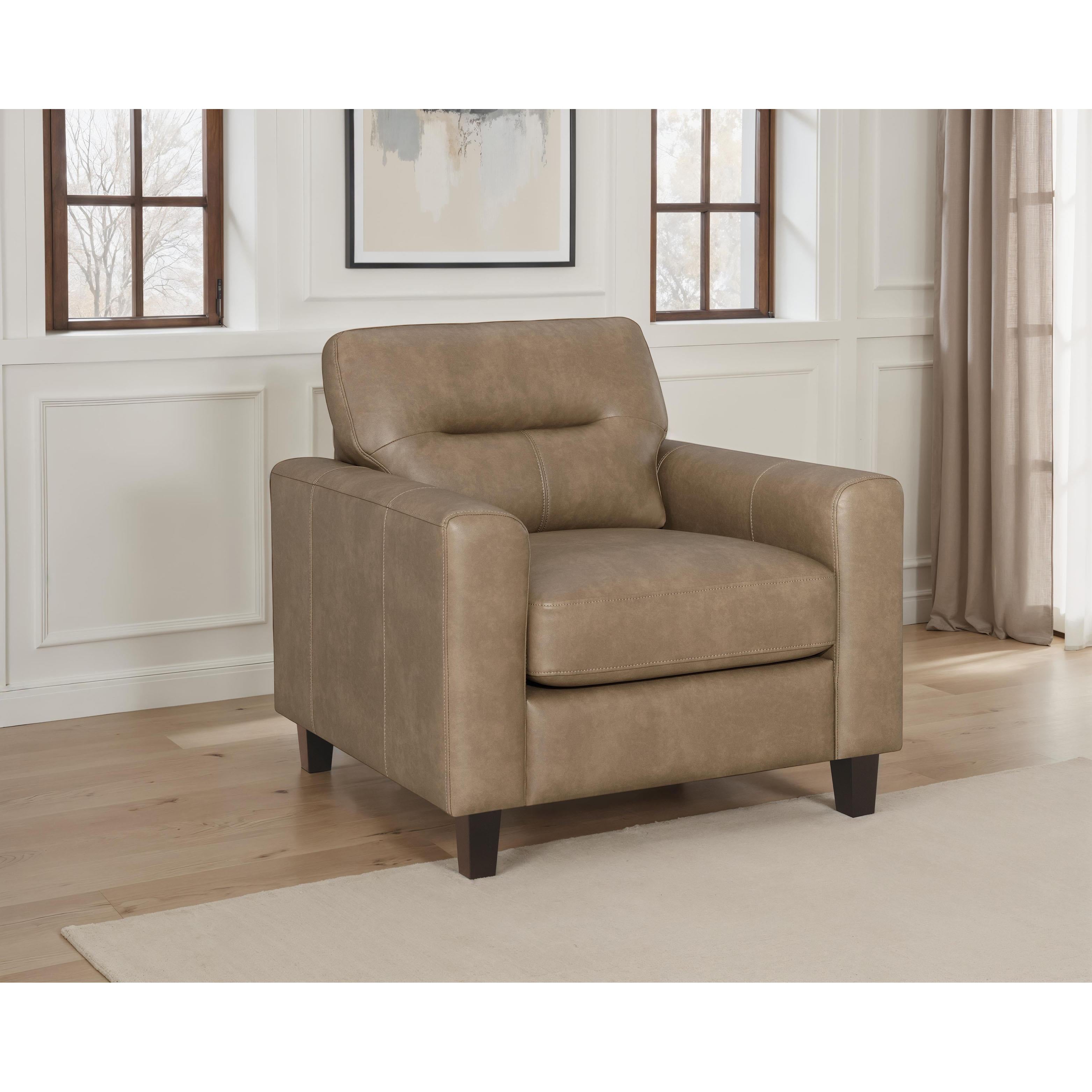  Coaster Furniture Scotland 504669 Faux Leather Upholstered Track Arm Chair - Brown IMAGE 4