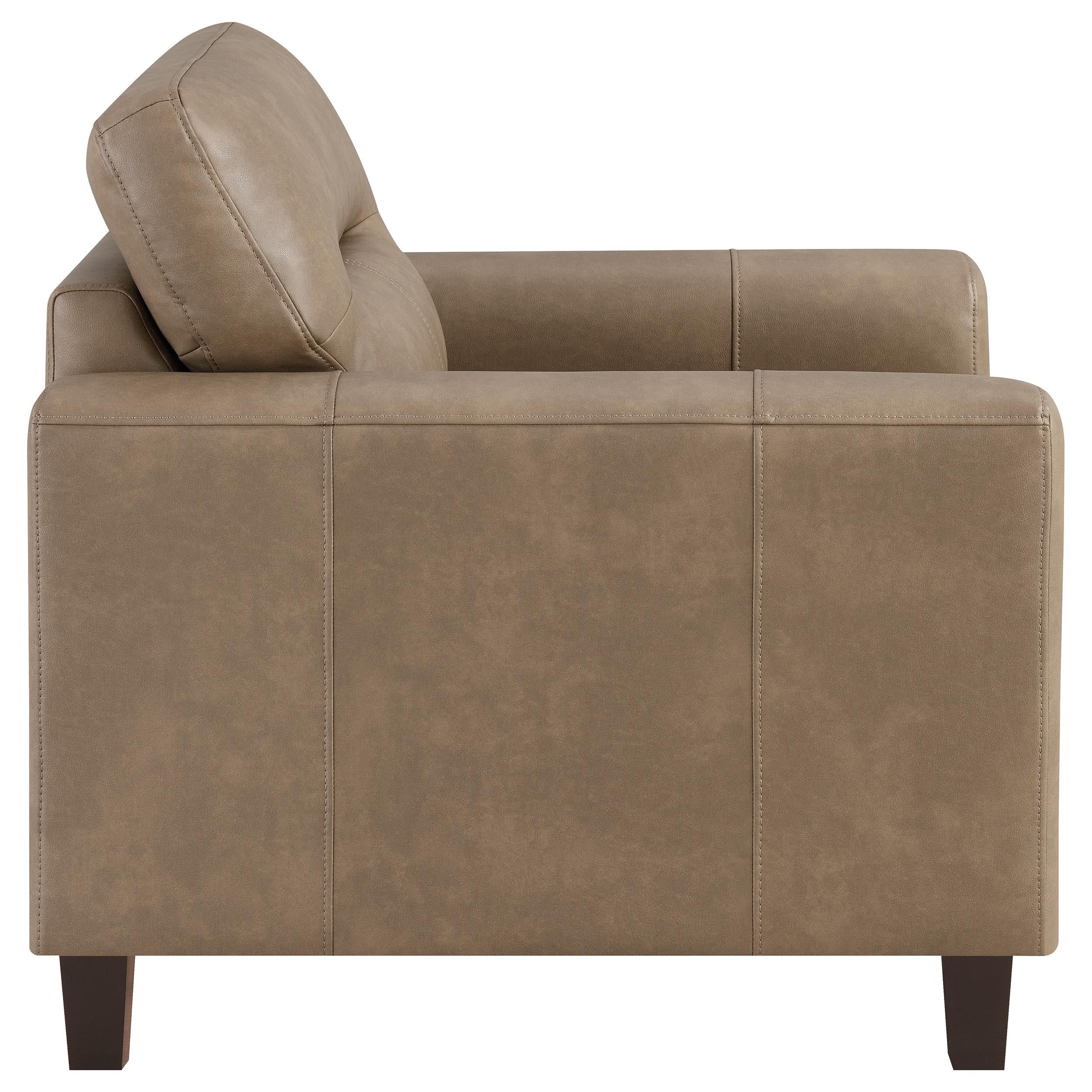  Coaster Furniture Scotland 504669 Faux Leather Upholstered Track Arm Chair - Brown IMAGE 6