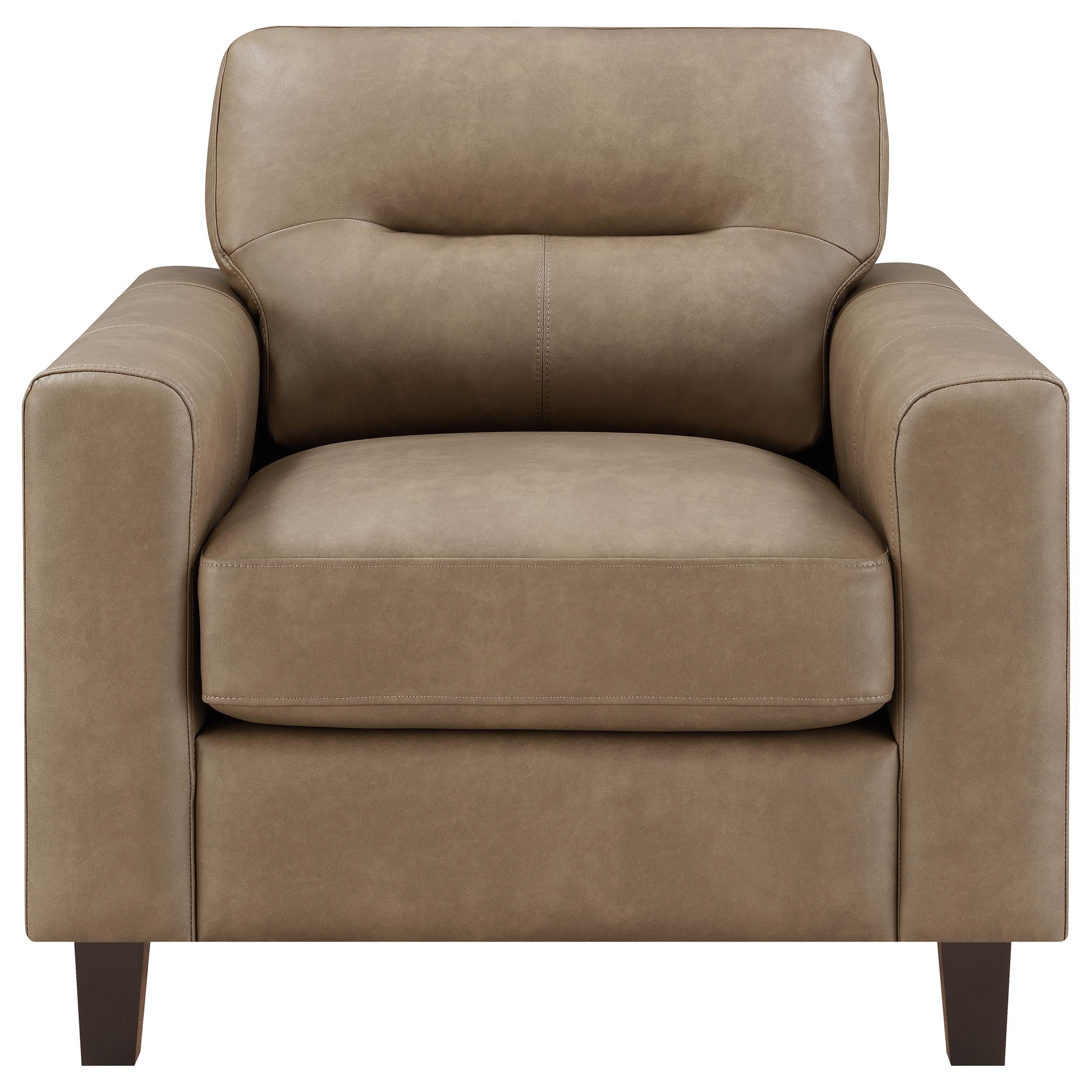  Coaster Furniture Scotland 504669 Faux Leather Upholstered Track Arm Chair - Brown IMAGE 7