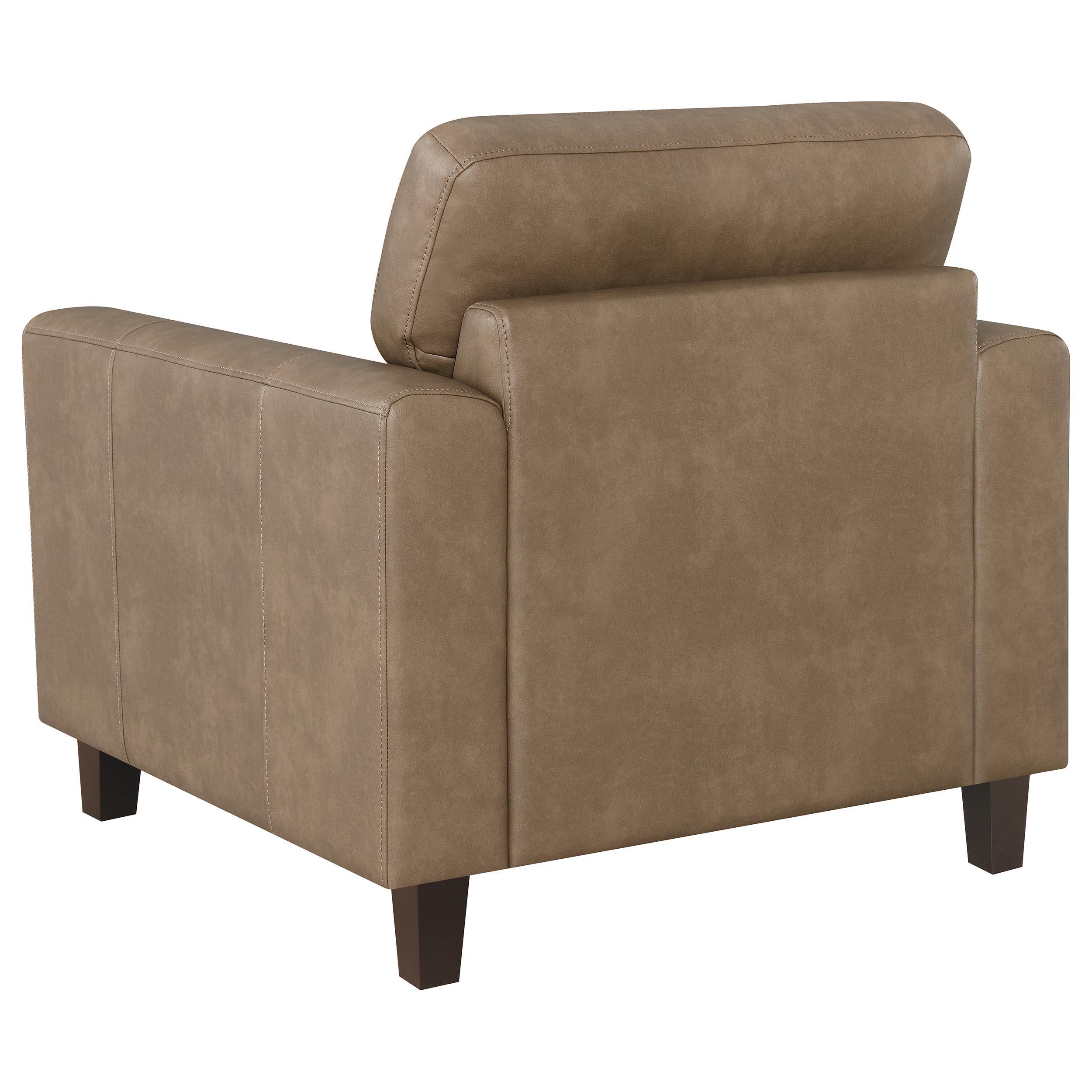  Coaster Furniture Scotland 504669 Faux Leather Upholstered Track Arm Chair - Brown IMAGE 8